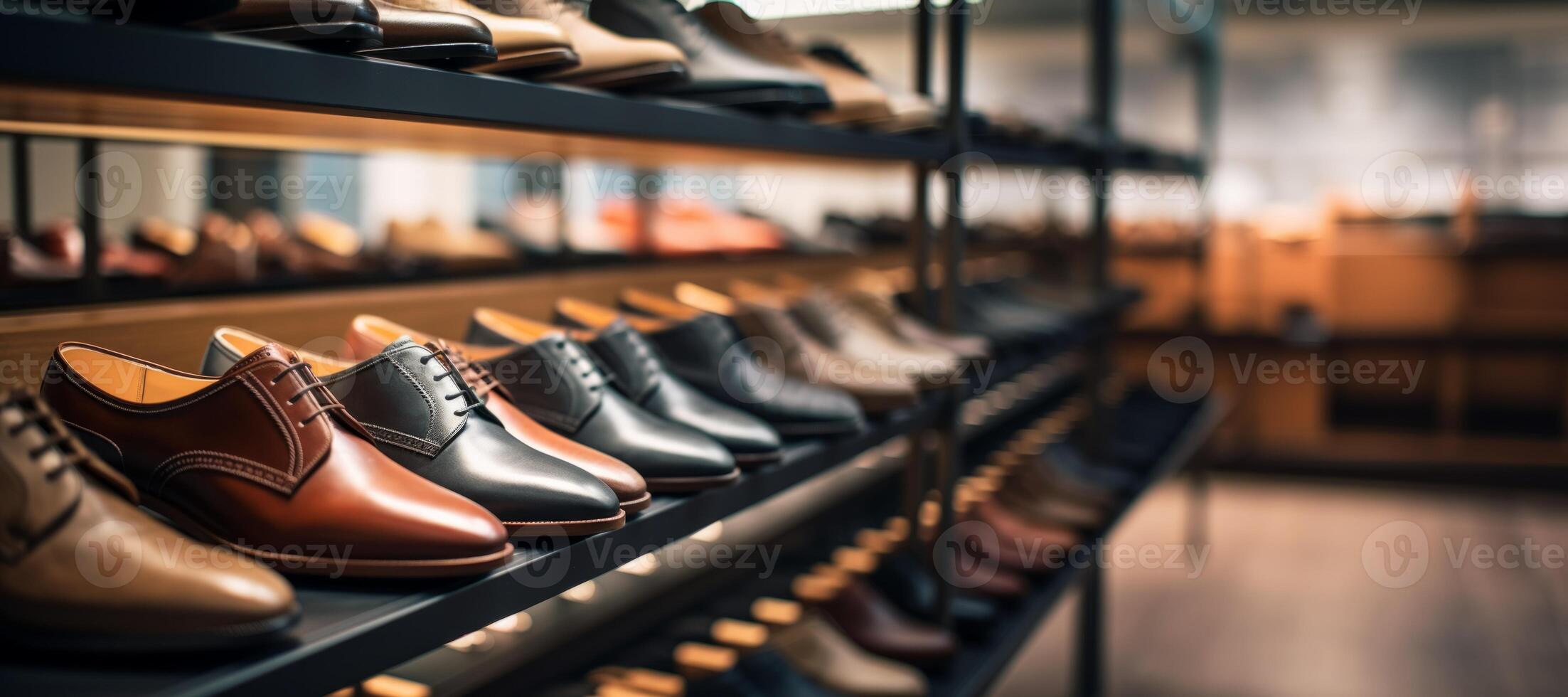 AI generated display case with shoes in a shoe store Generative AI photo