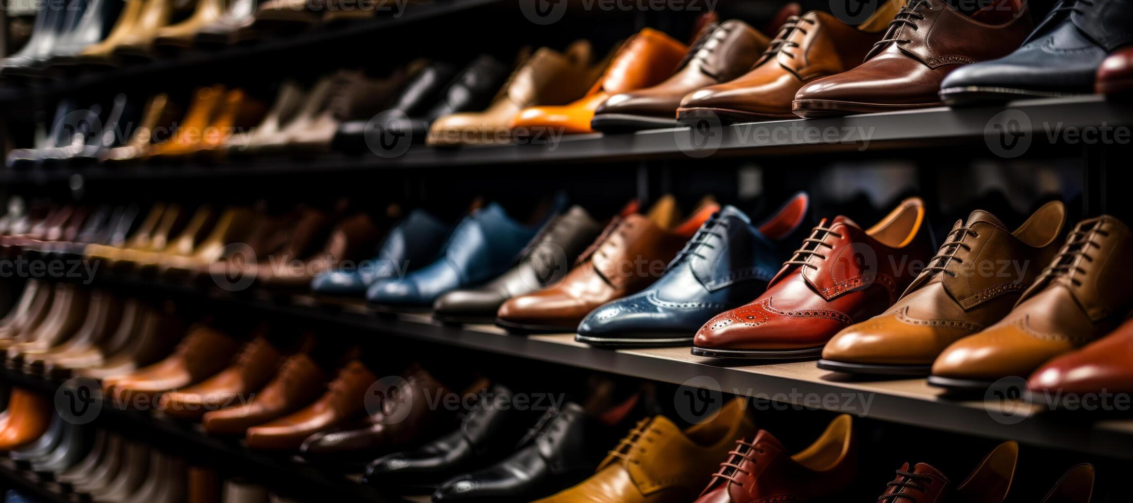 AI generated display case with shoes in a shoe store Generative AI photo