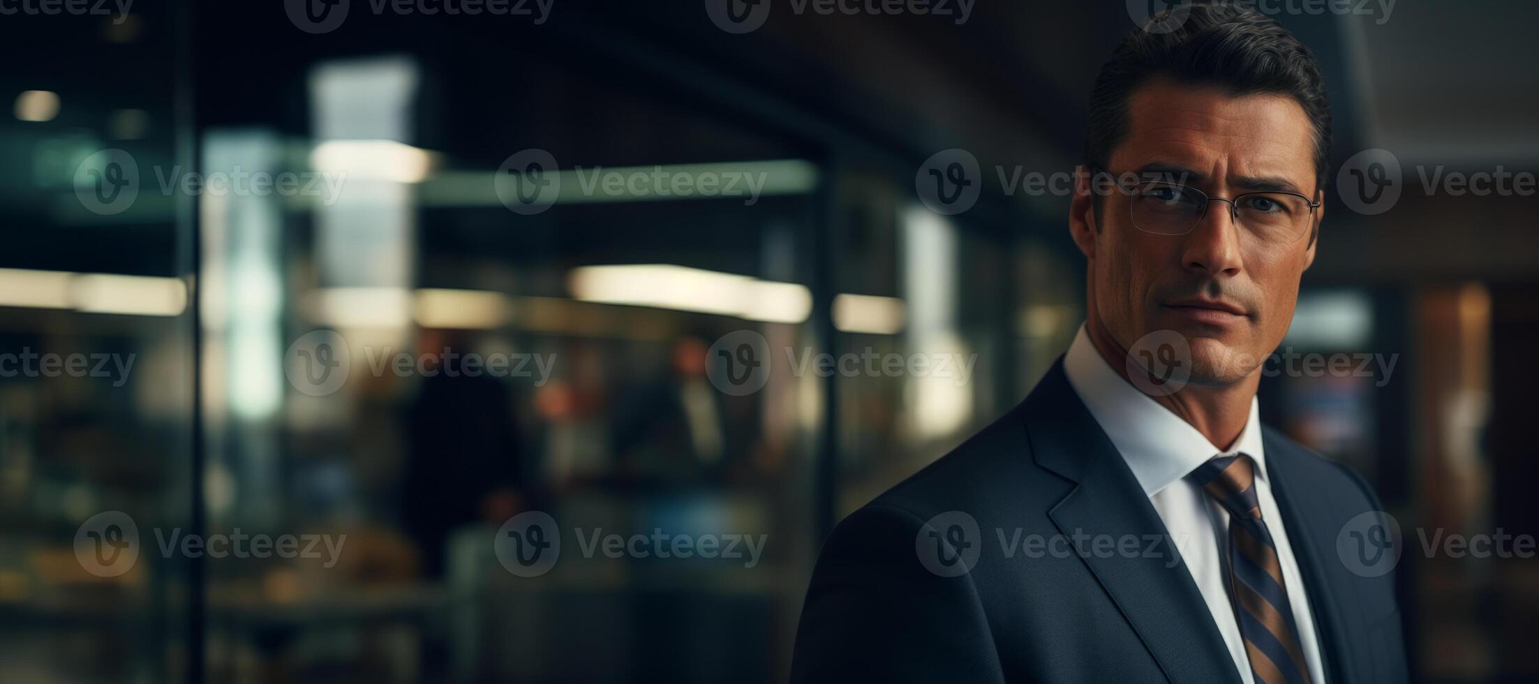 AI generated Portrait of a male banker in the office Generative AI photo