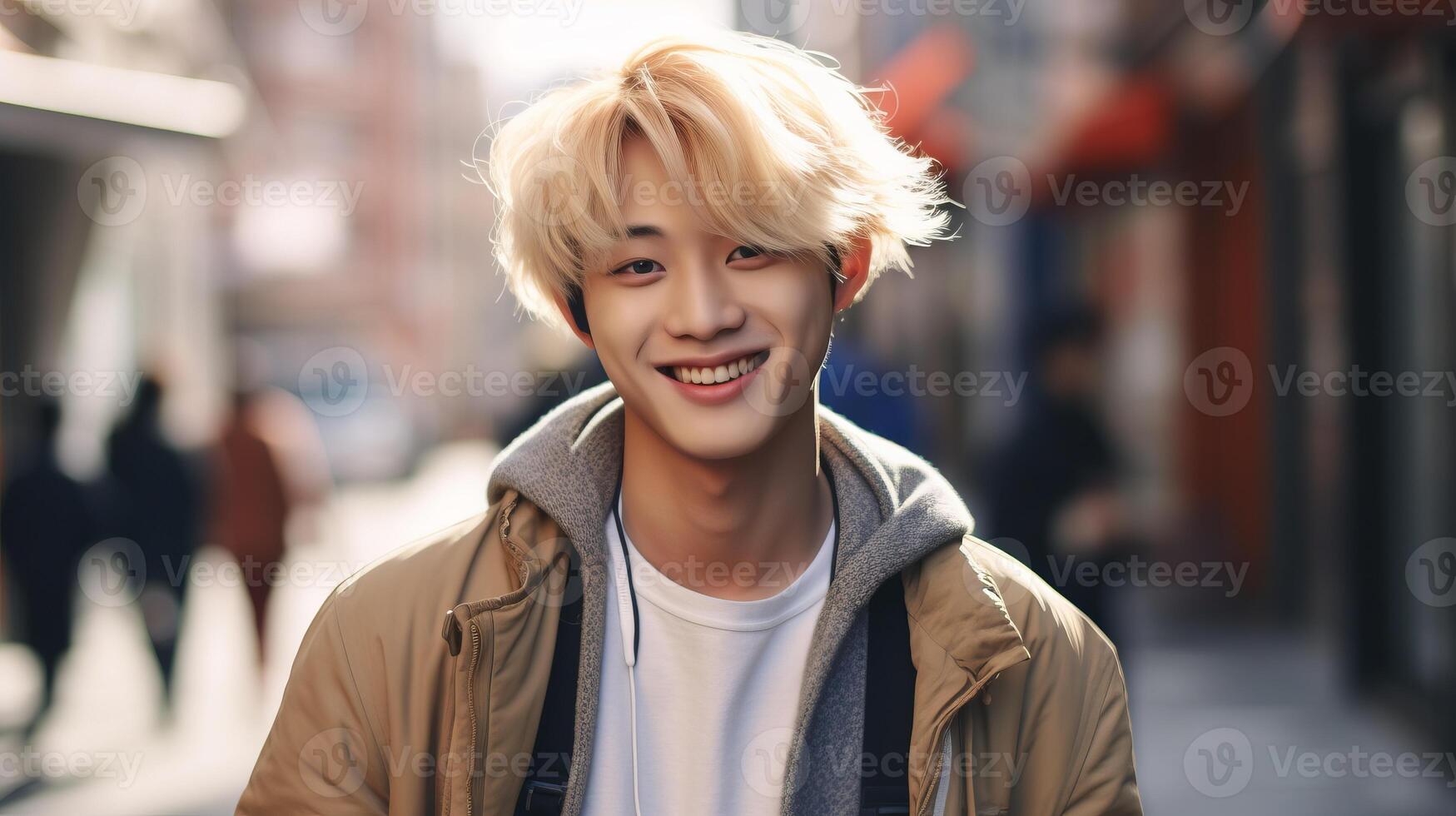 AI generated blond korean man Generative AI photo