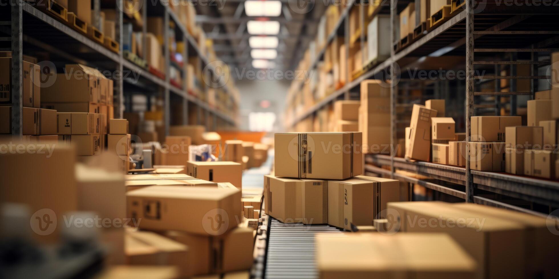 AI generated parcel sorting center Generative AI photo