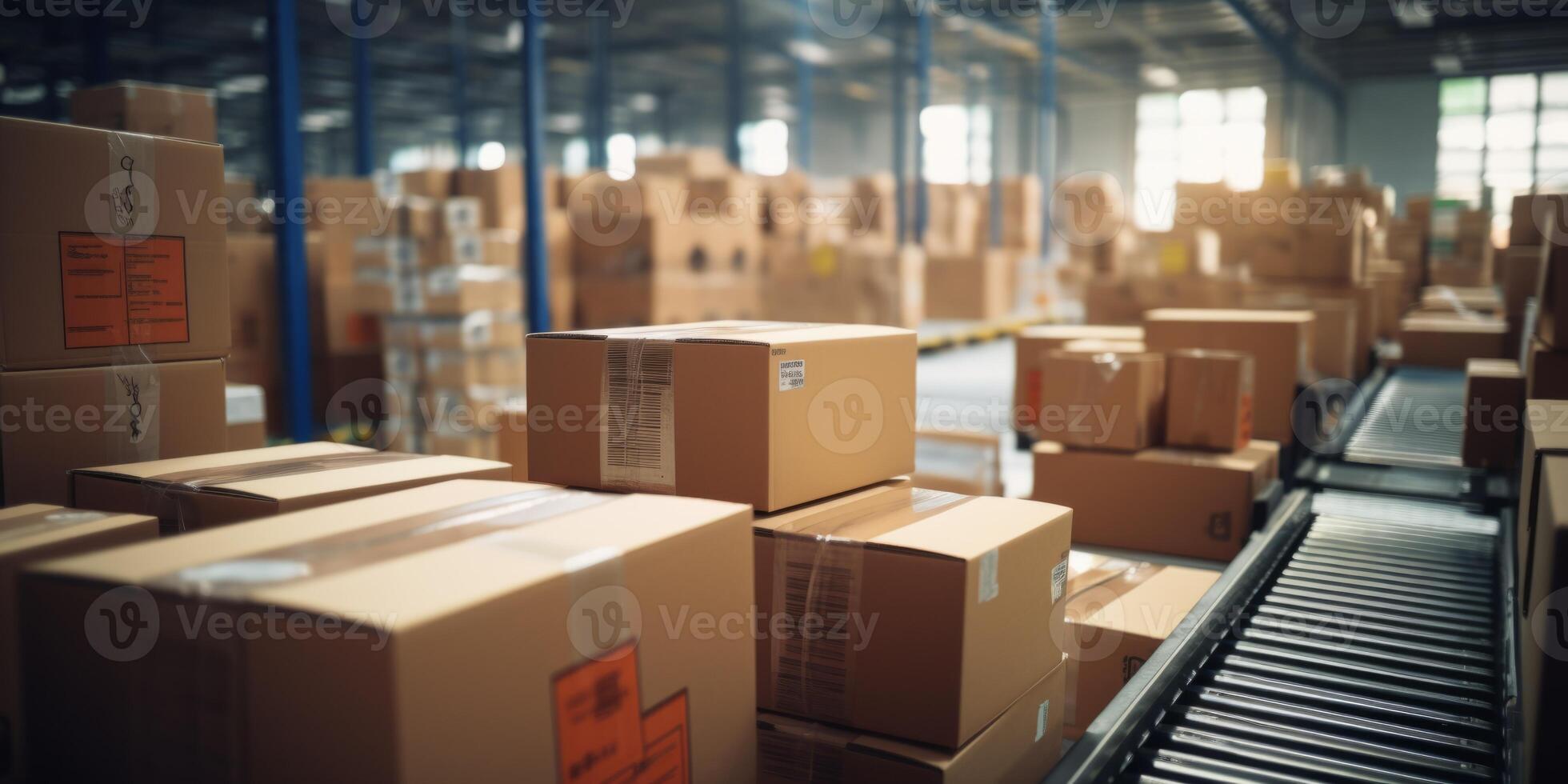 AI generated parcel sorting center Generative AI photo