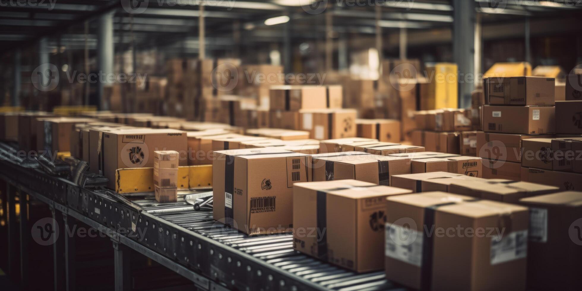 AI generated parcel sorting center Generative AI photo