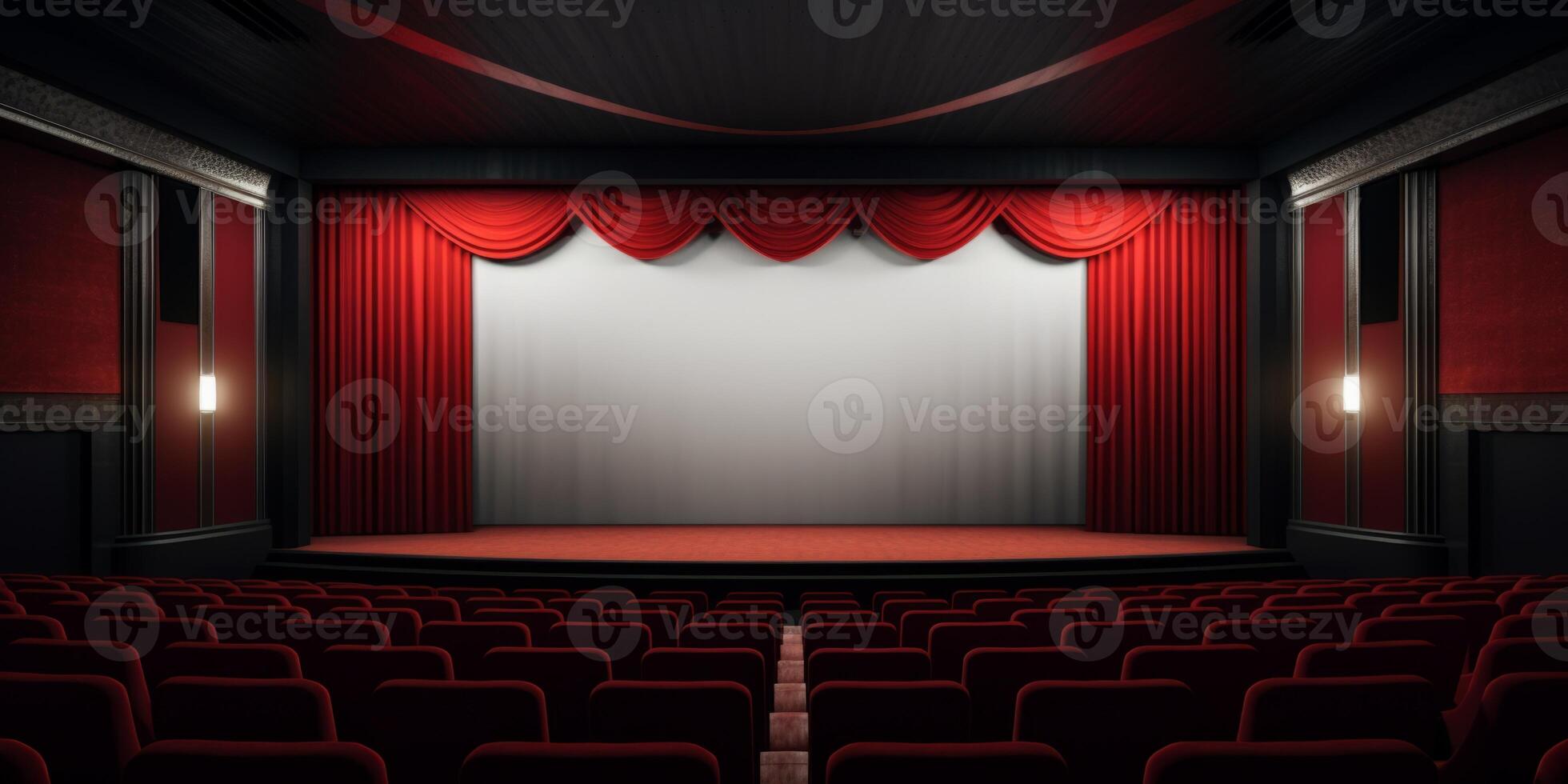 AI generated empty theater hall Generative AI photo