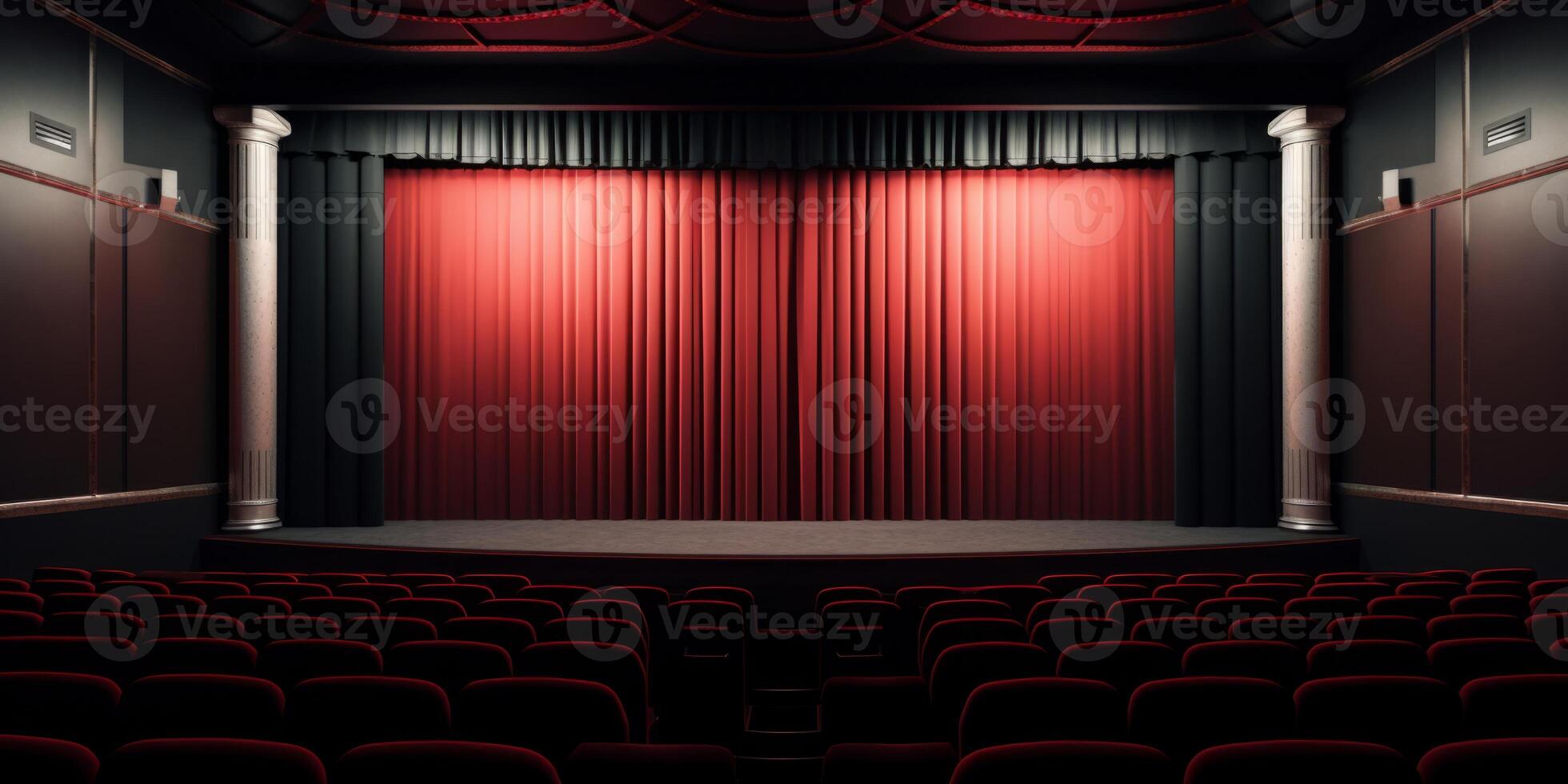 AI generated empty theater hall Generative AI photo