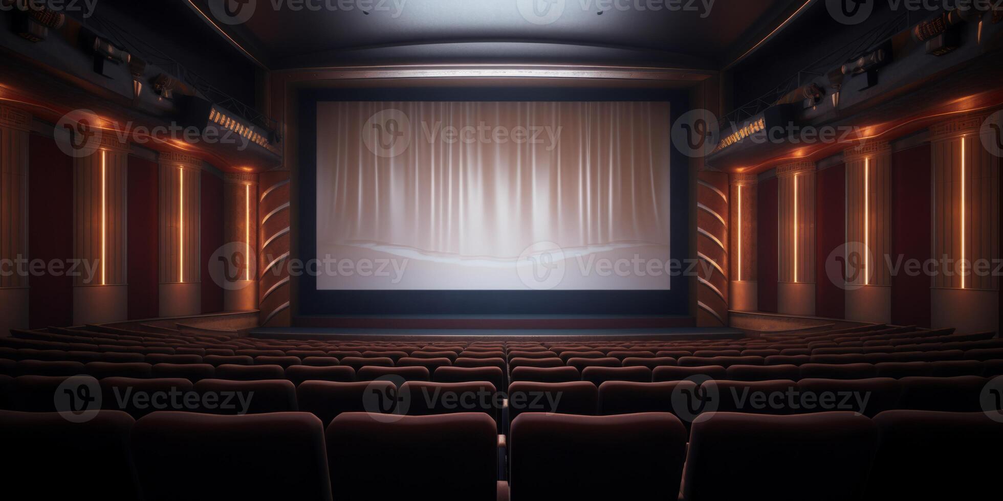 AI generated empty cinema hall Generative AI photo