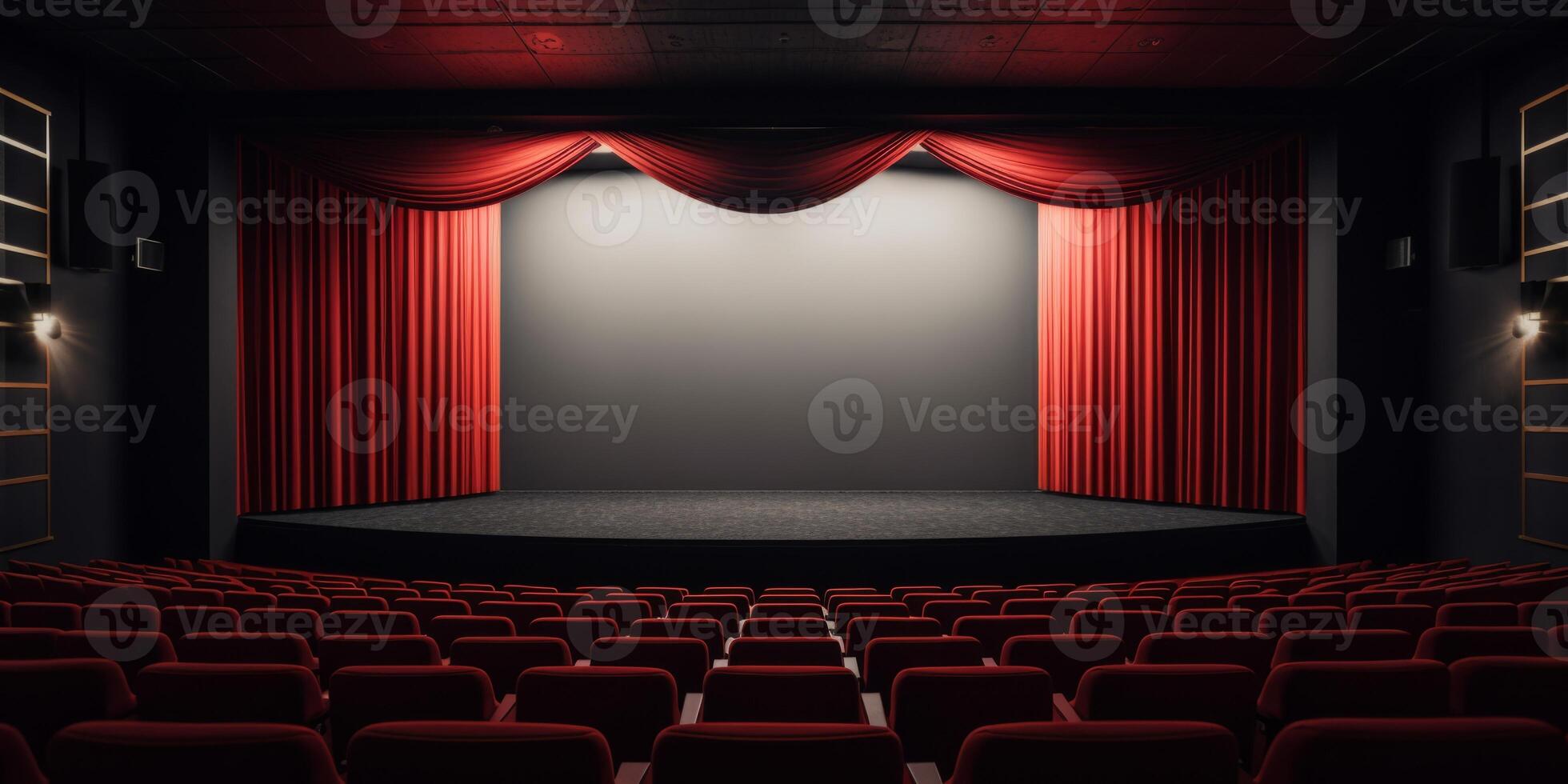 AI generated empty theater hall Generative AI photo