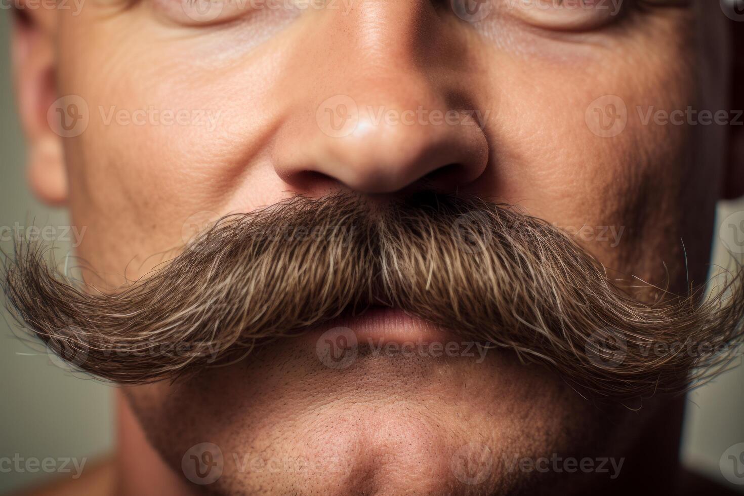 AI generated large male mustache close-up Generative AI photo