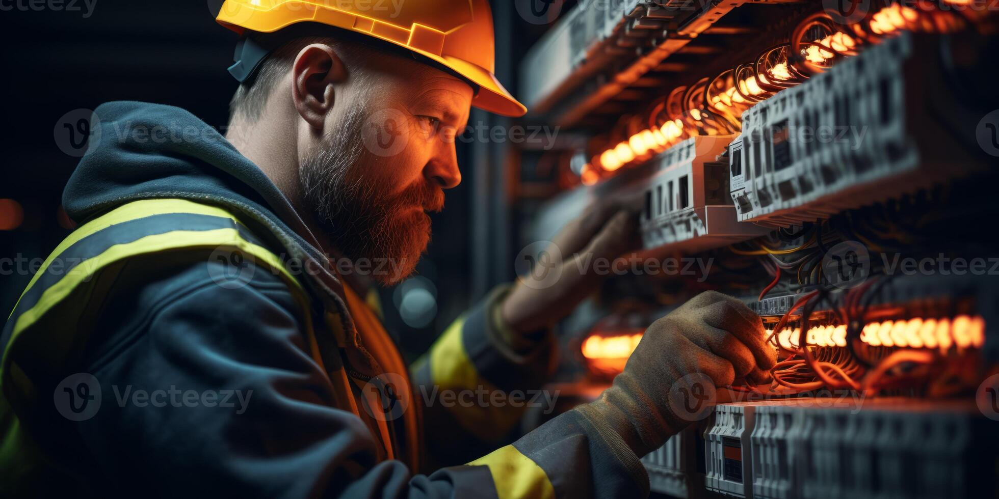 AI generated electrical engineer repairs Generative AI photo