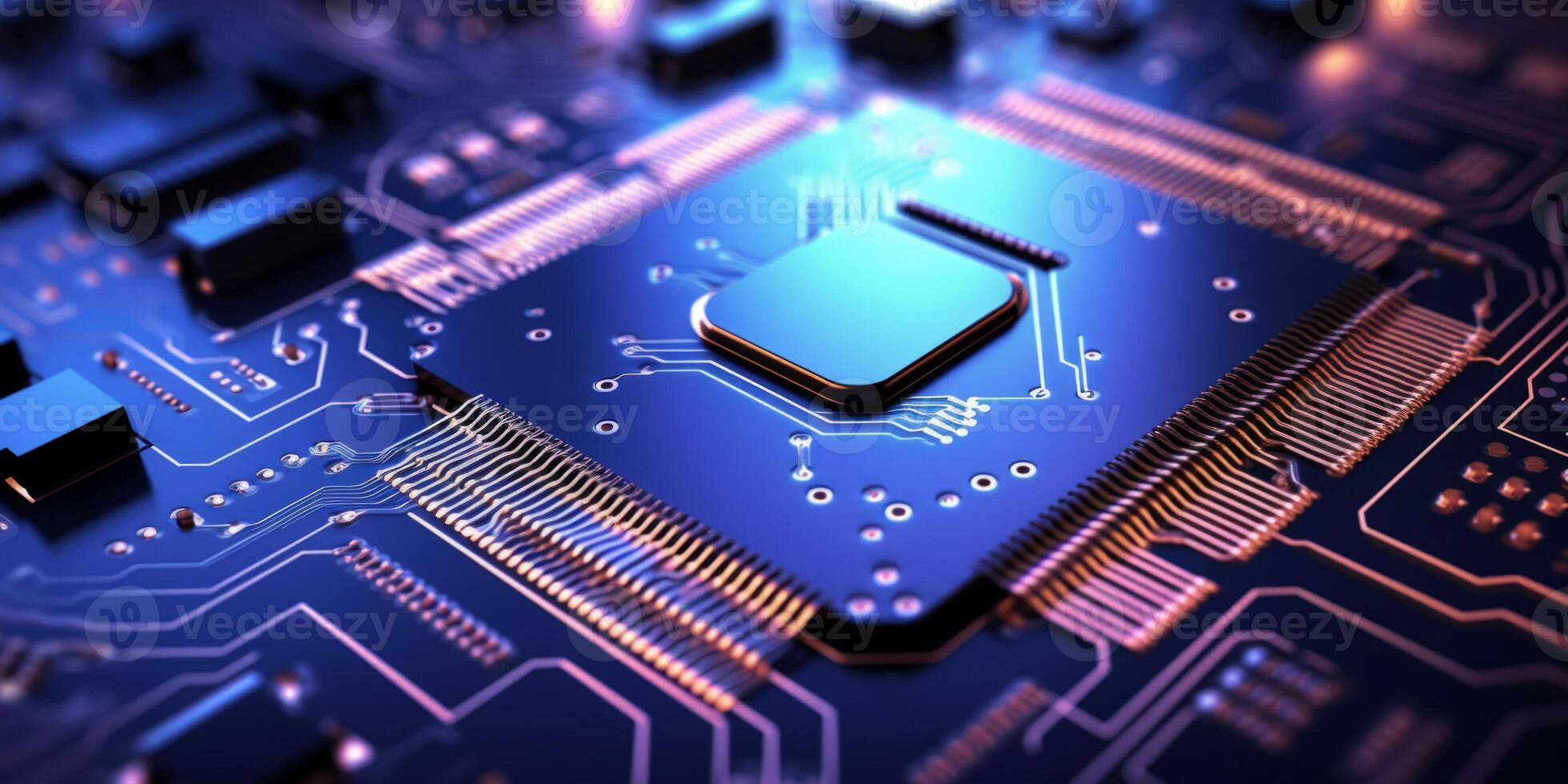 AI generated motherboard and processor Generative AI photo