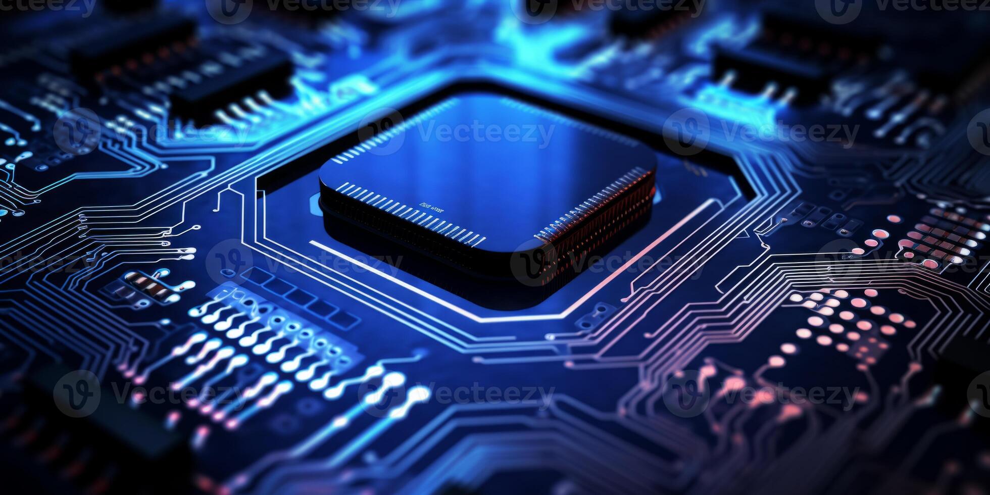 AI generated motherboard and processor Generative AI photo