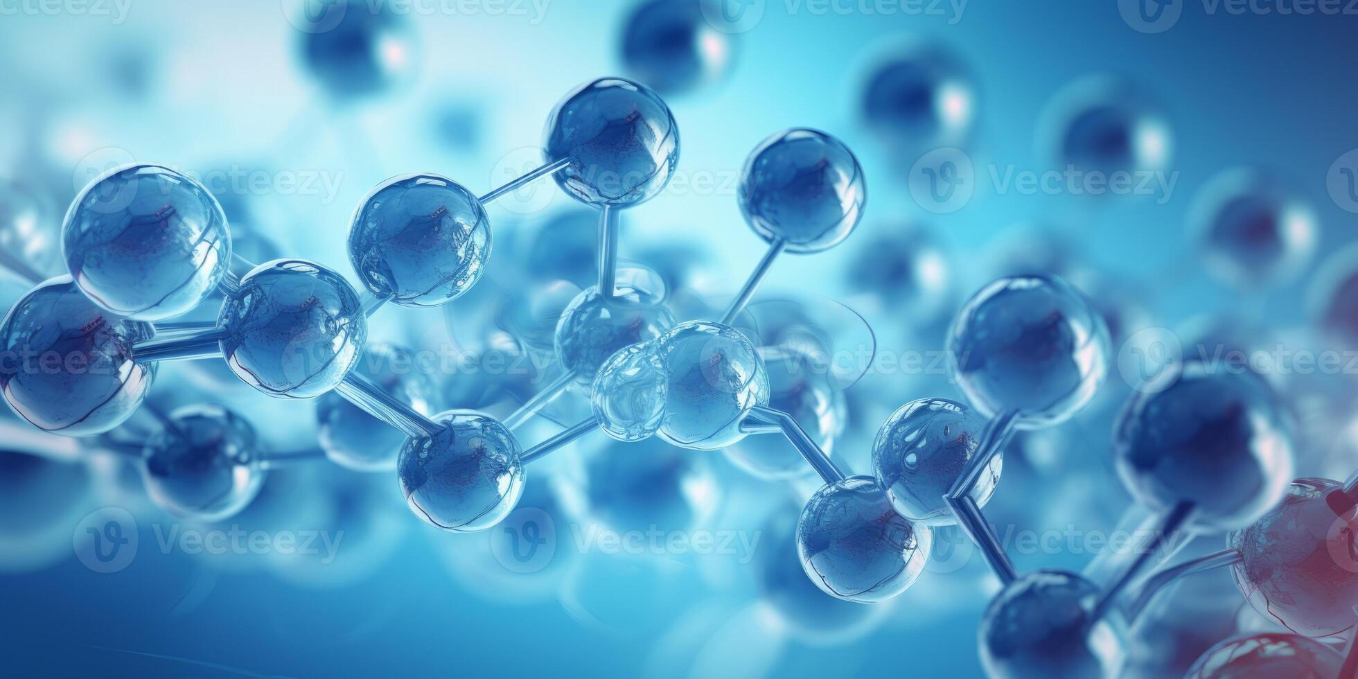 AI generated blue water molecule Generative AI photo