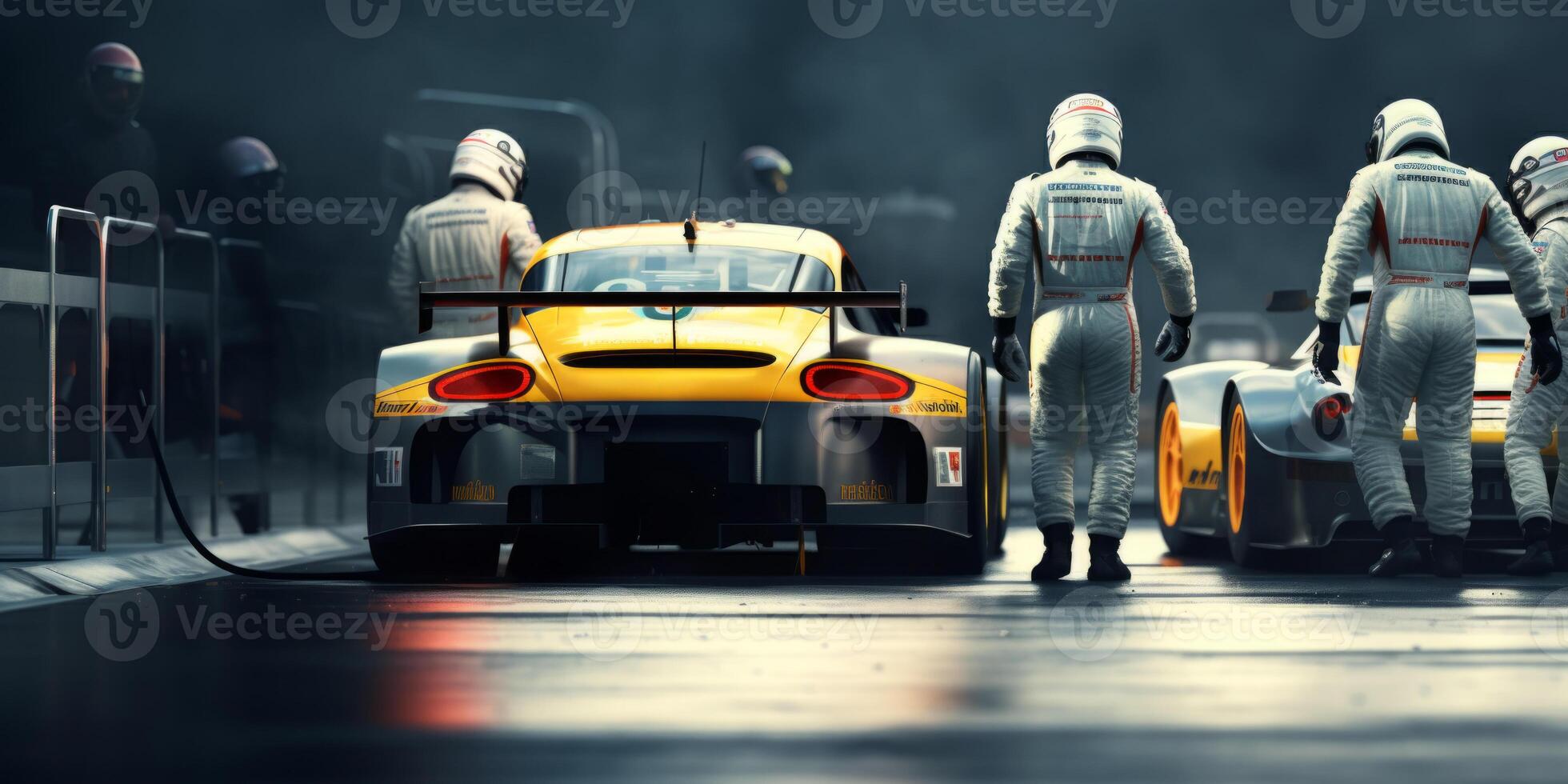 AI generated racing pit stop Generative AI photo