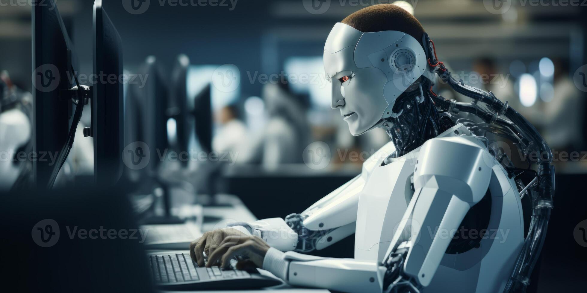 AI generated Automated robot operation Generative AI photo