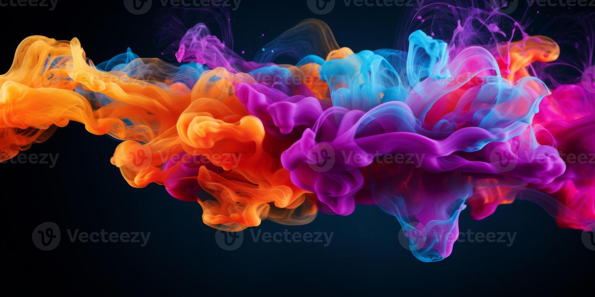 AI generated Beautiful swirling colorful smoke Generative AI photo