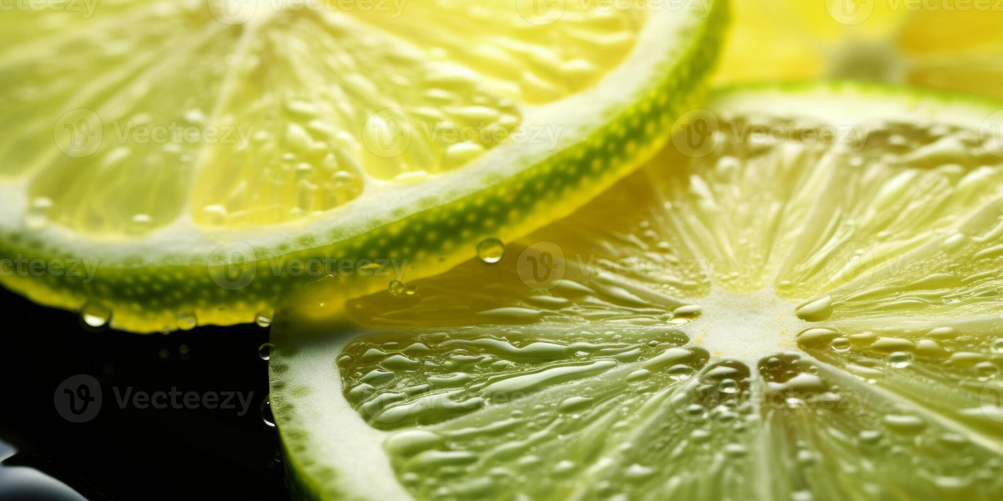 AI generated Lemon and lime slices in sparkling water Generative AI photo
