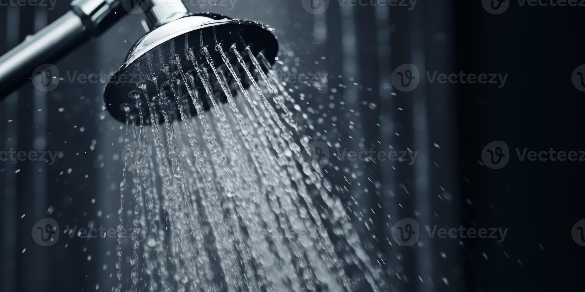 AI generated shower spray close-up Generative AI photo