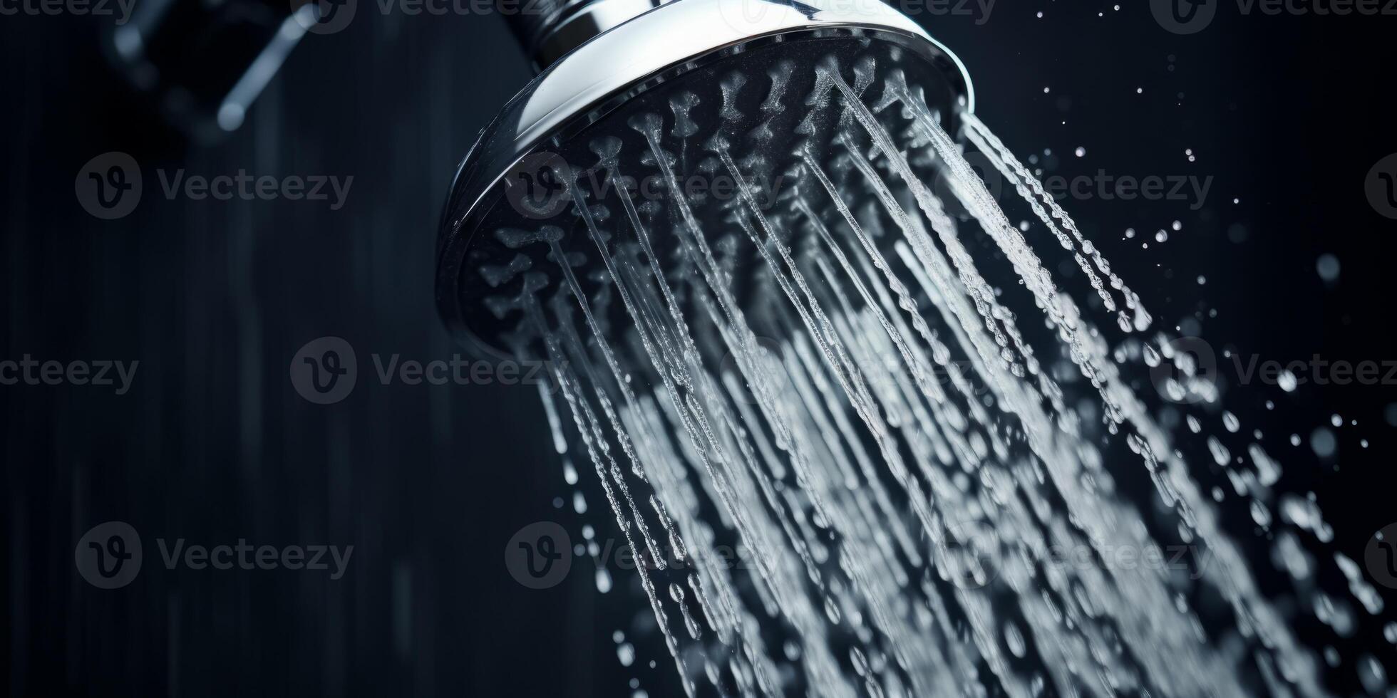 AI generated shower spray close-up Generative AI photo