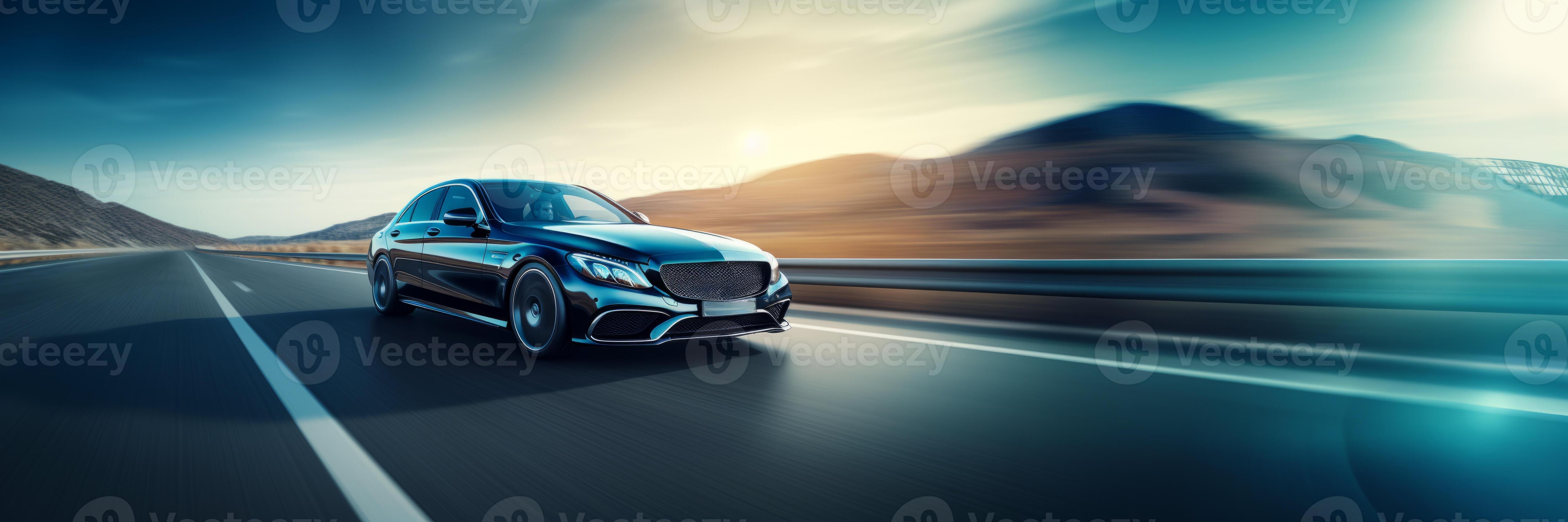 AI generated a business class car driving on the highway Generative AI ...