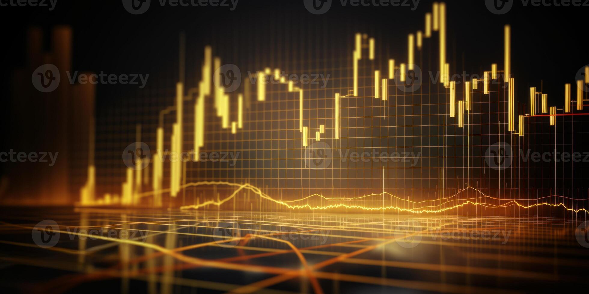AI generated stock charts bear market bull market Generative AI photo