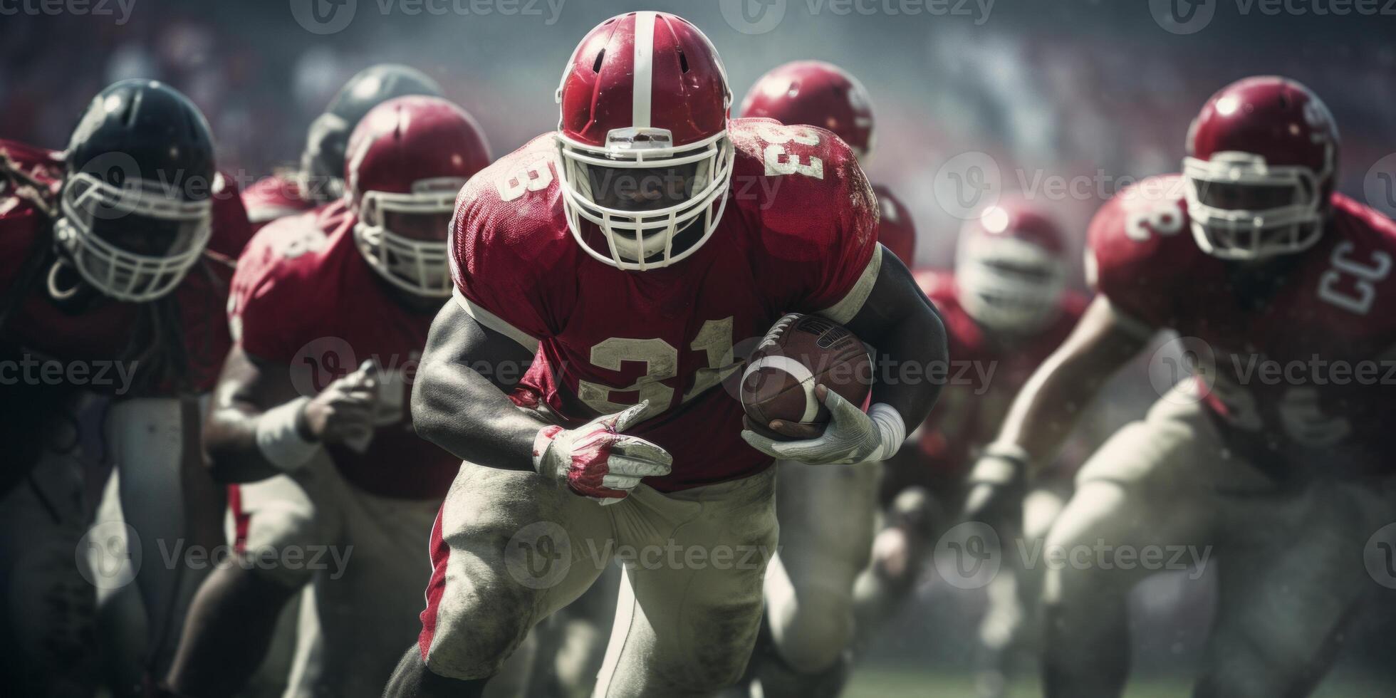 AI generated American football players in the game Generative AI photo