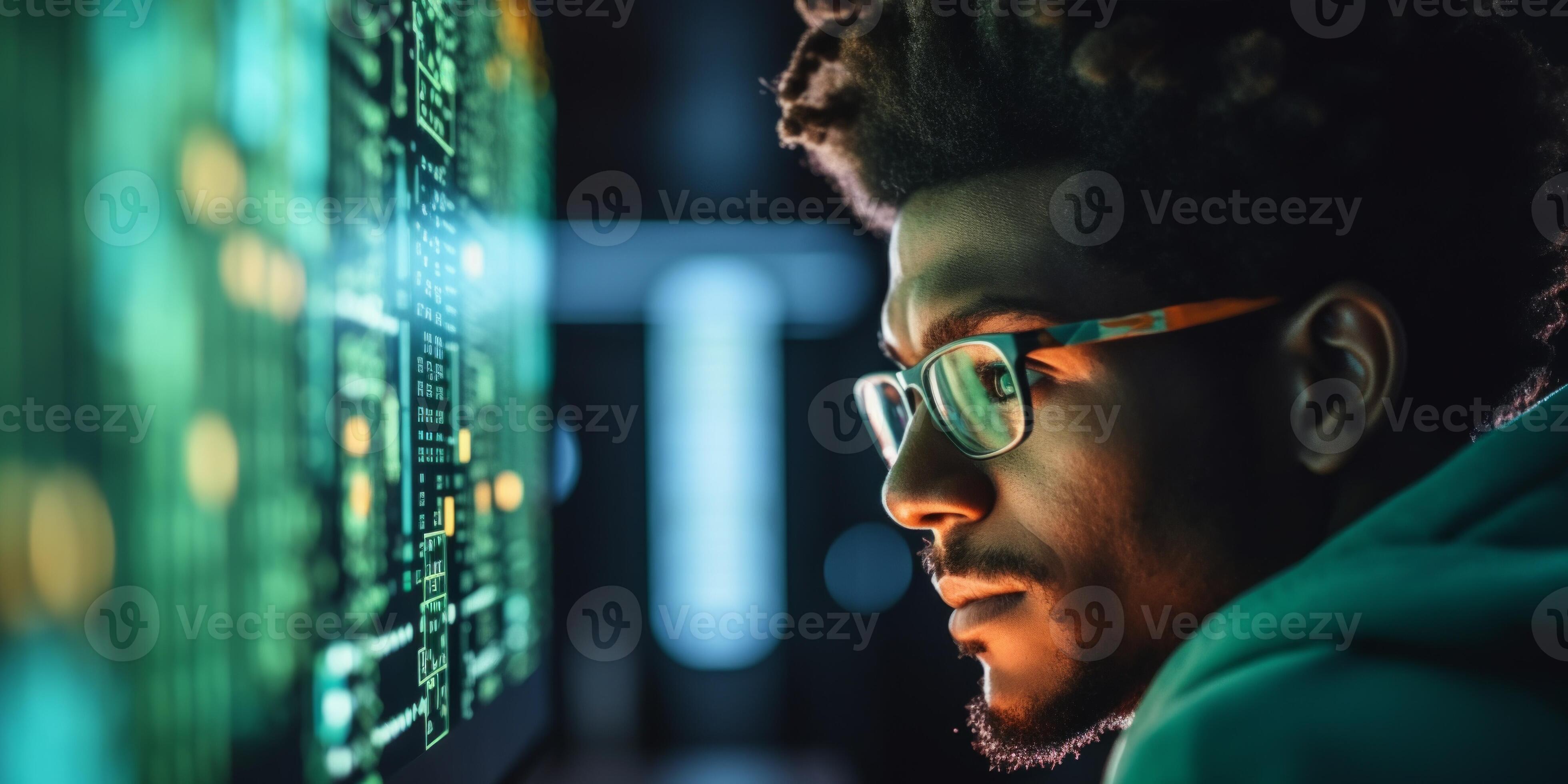 AI generated programmer writes code developer Generative AI 44531197 ...