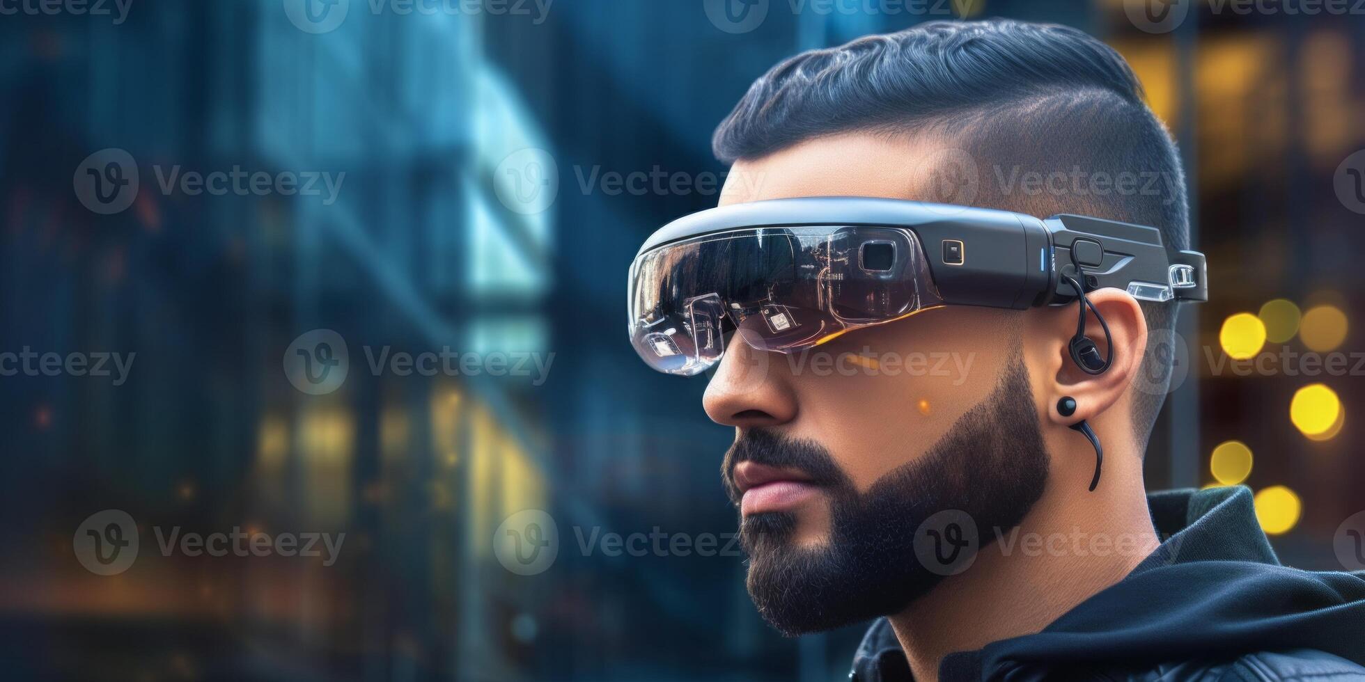 AI generated VR augmented reality glasses Generative AI photo