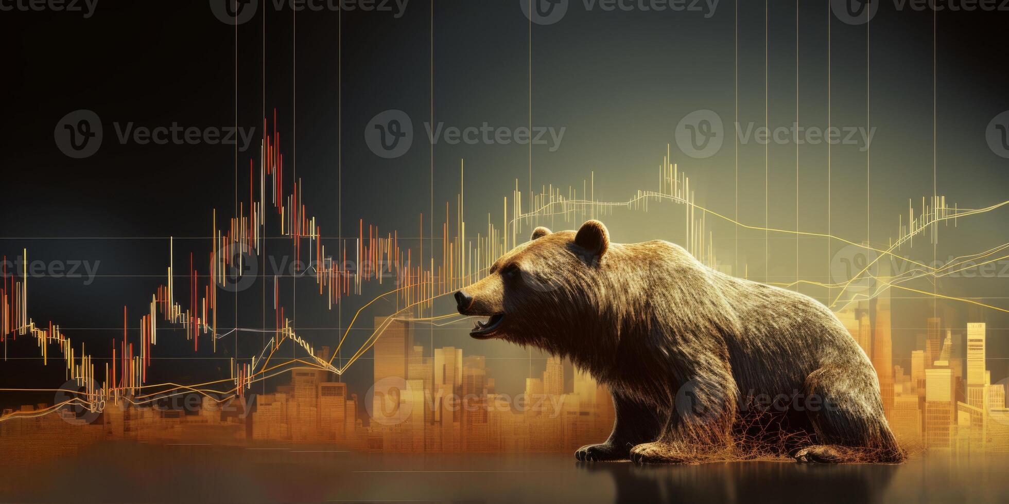 AI generated bear market charts exchange Generative AI photo
