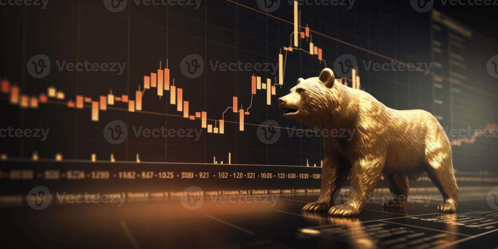 AI generated bear market charts exchange Generative AI photo