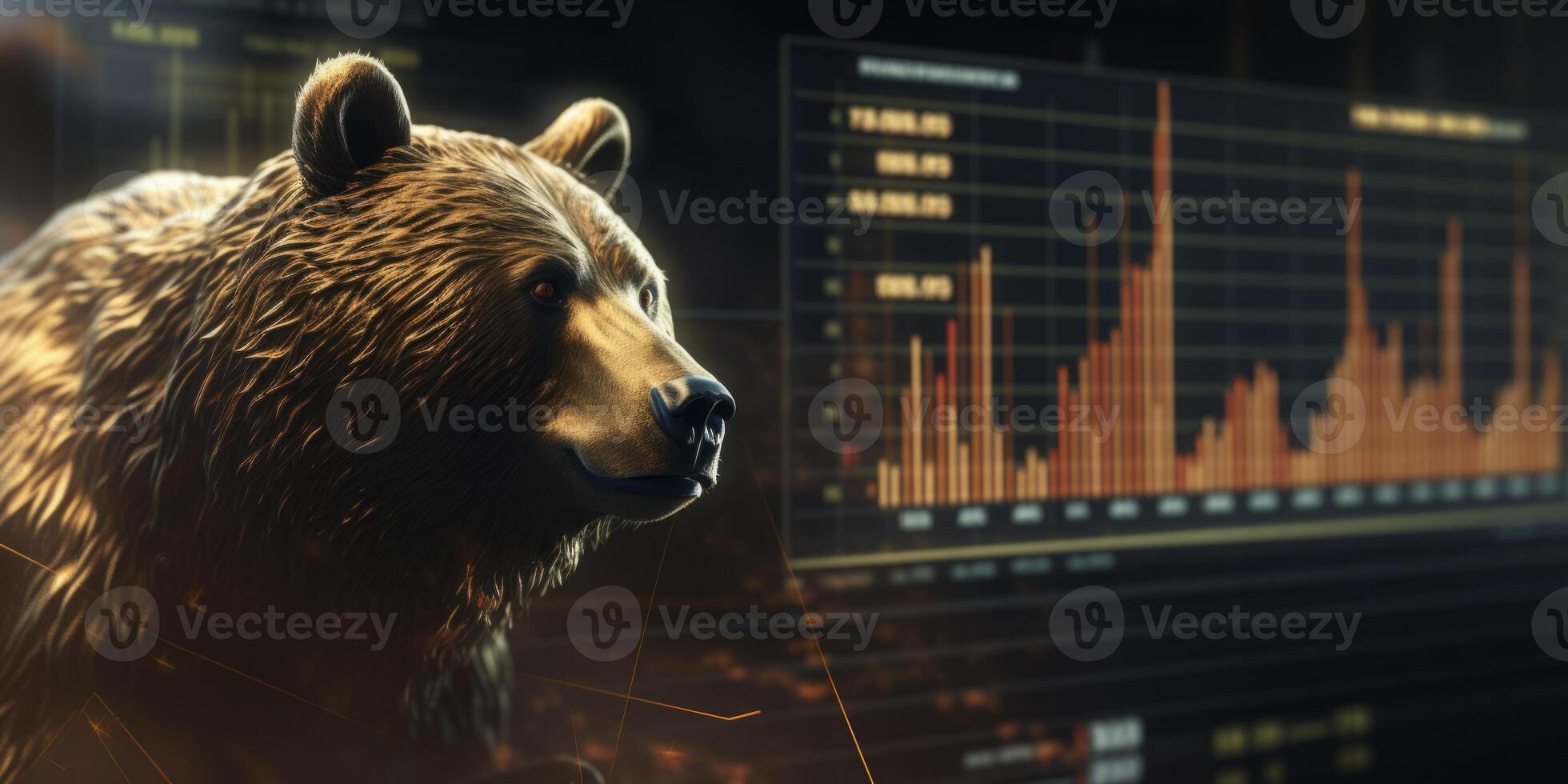 AI generated bear market charts exchange Generative AI photo