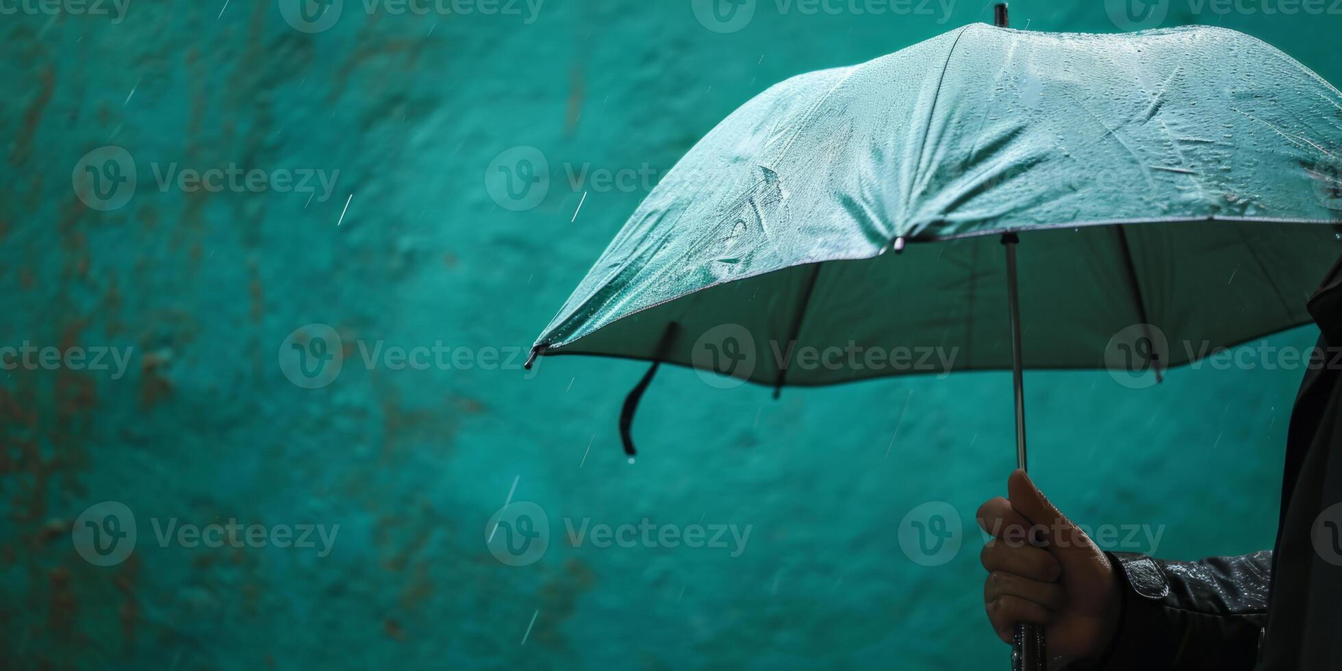 AI generated human hand holding an umbrella Generative AI photo