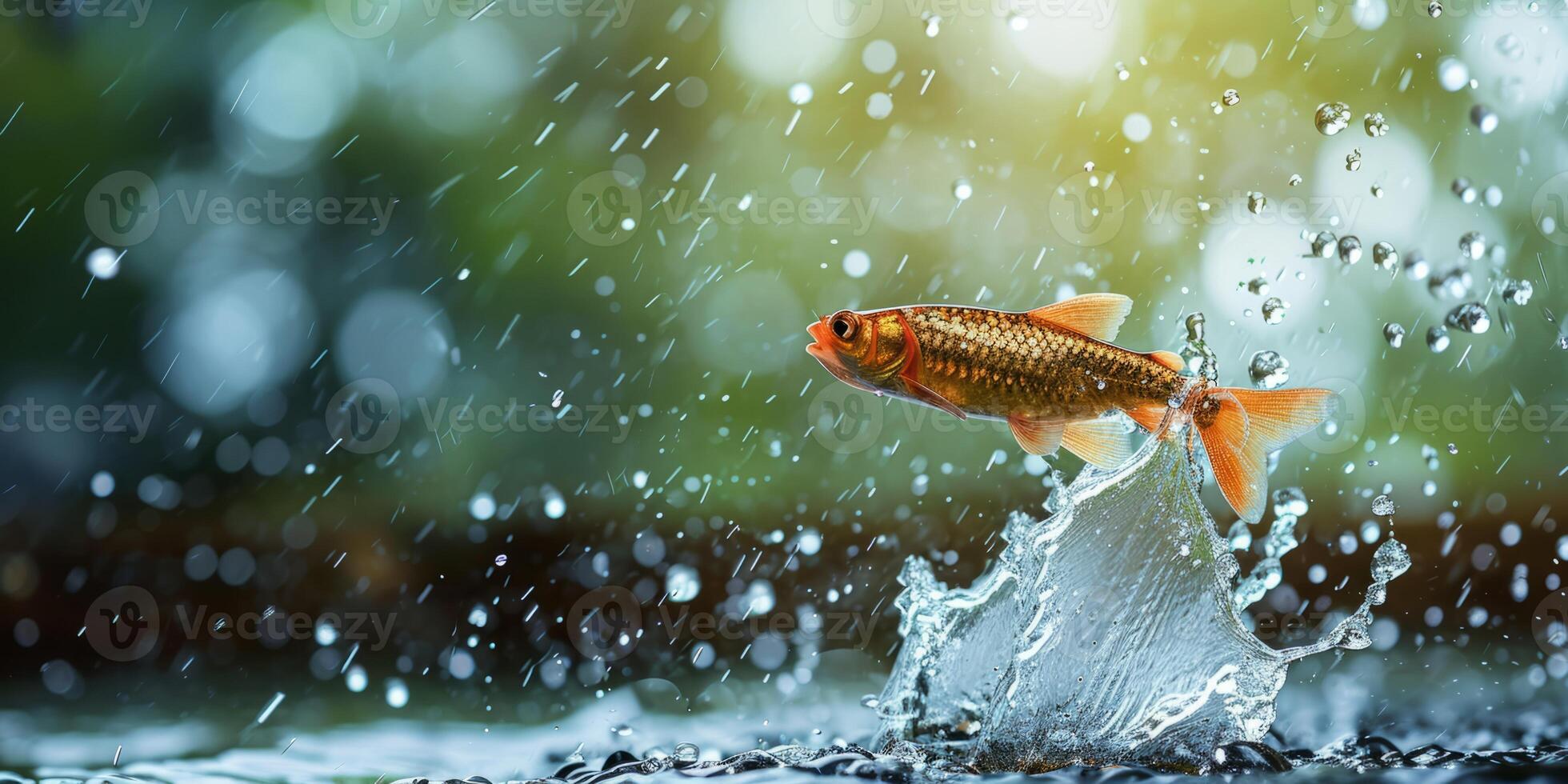 fish jumps out of the water photo