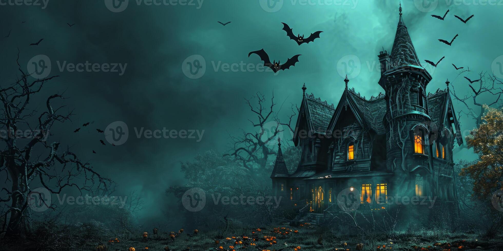 Halloween Haunted House Bats photo