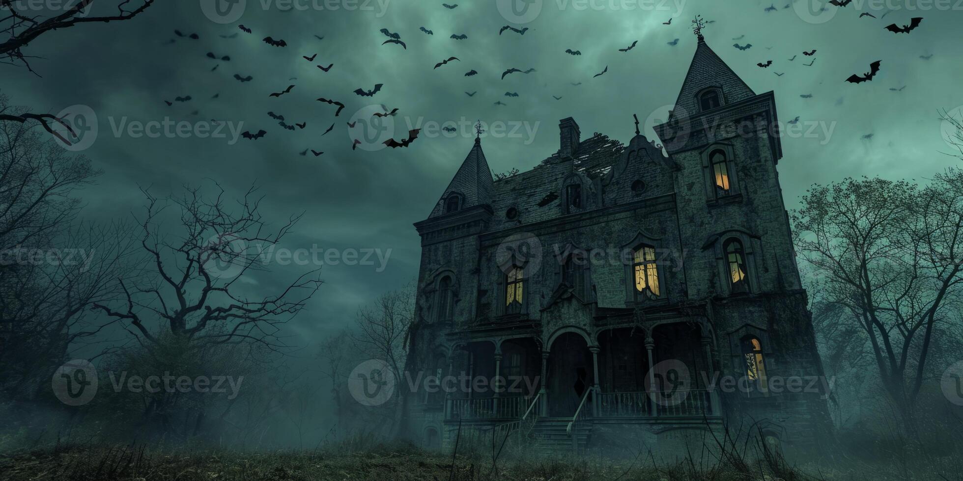 Halloween Haunted House Bats photo