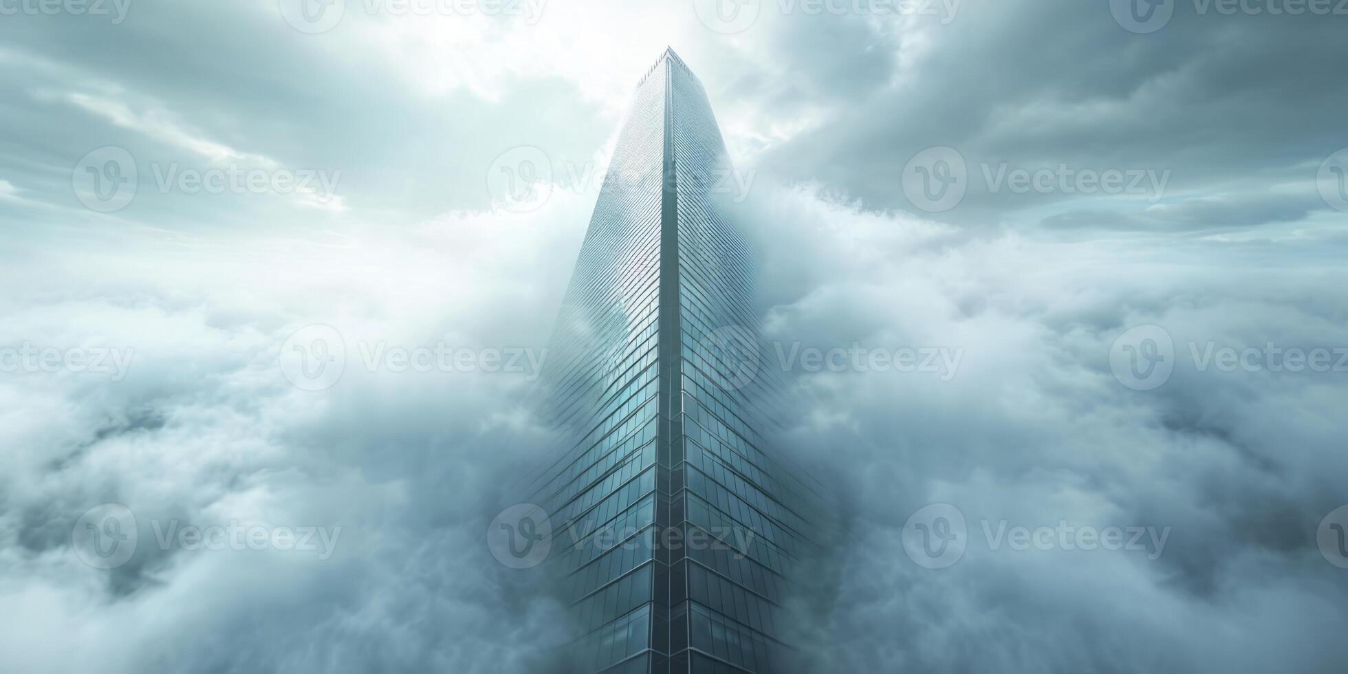 skyscrapers above the clouds photo