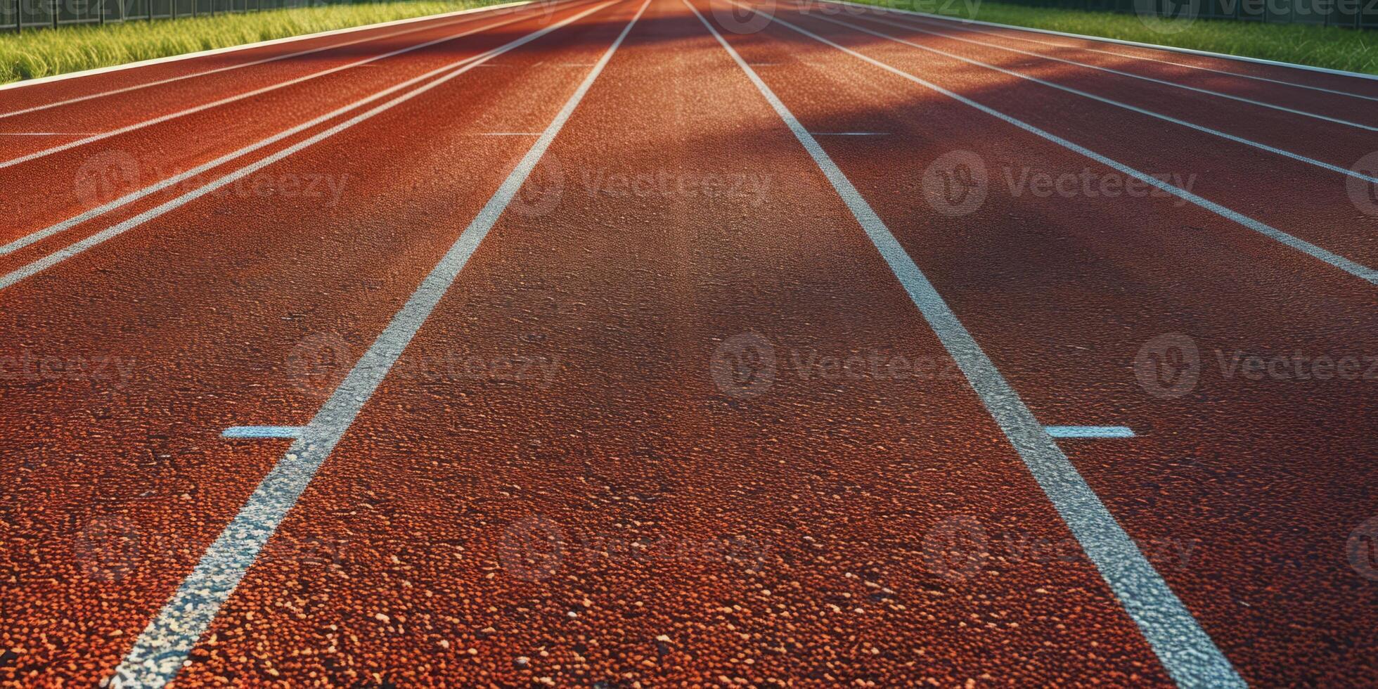 rojo corriendo pista a el estadio foto