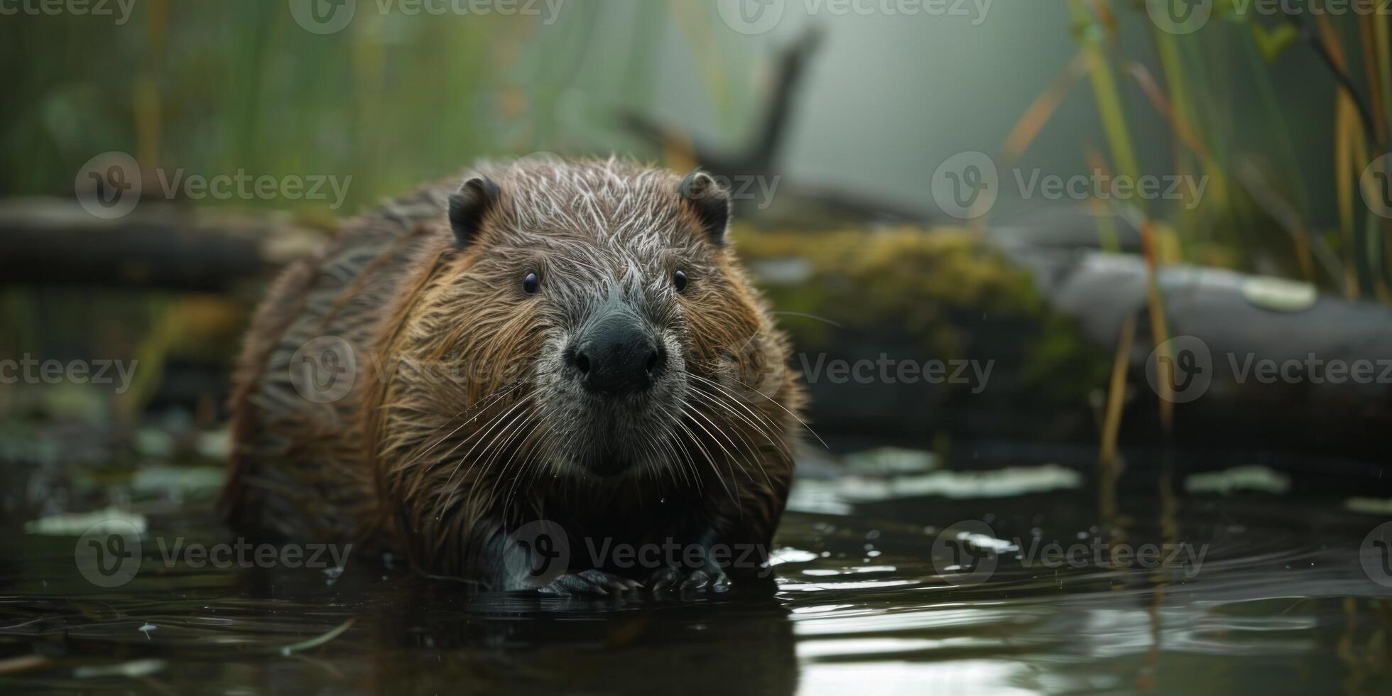 GeneraBeaver in the wild tive AI photo