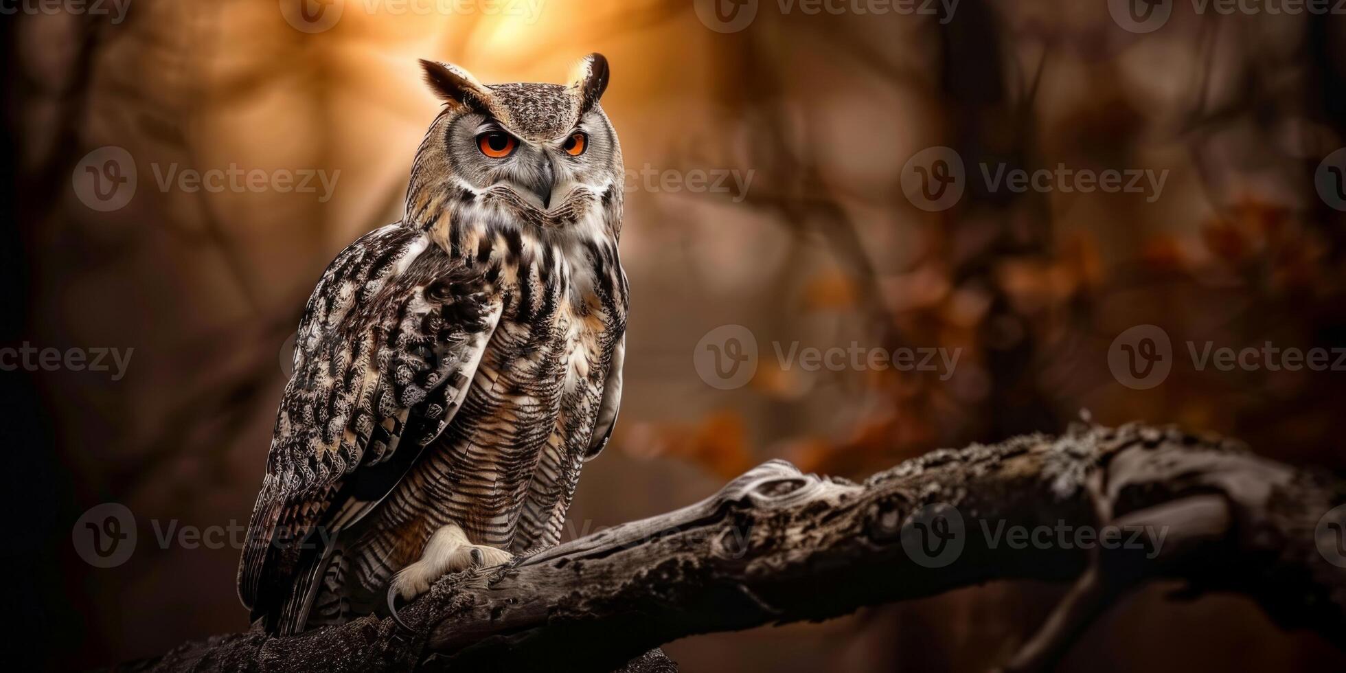 Owl on a branch tive photo