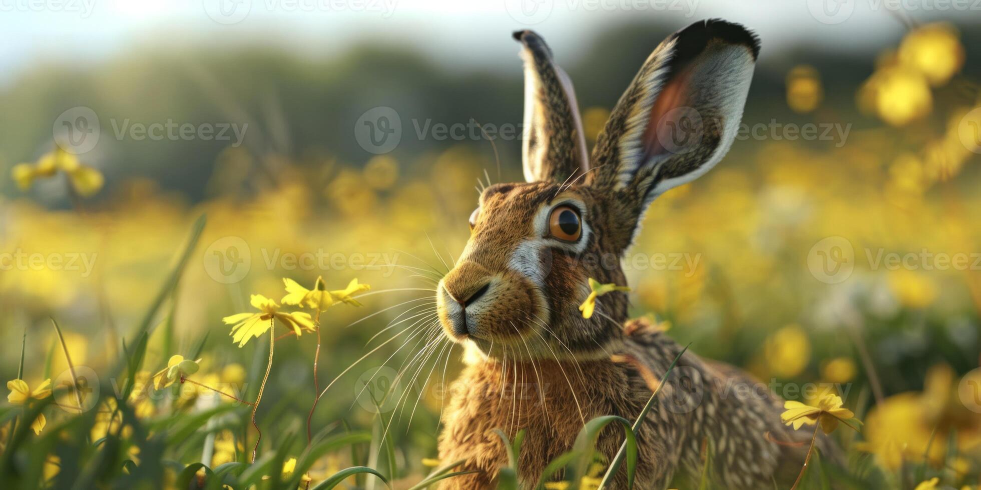 wild hare in the forest photo