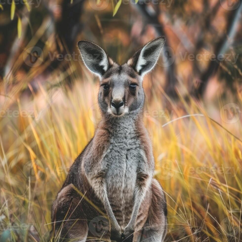 kangaroo in the forest photo