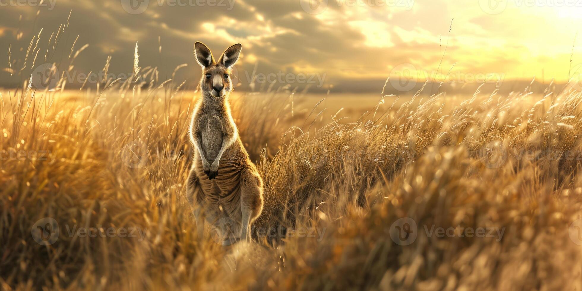 kangaroo in the forest photo