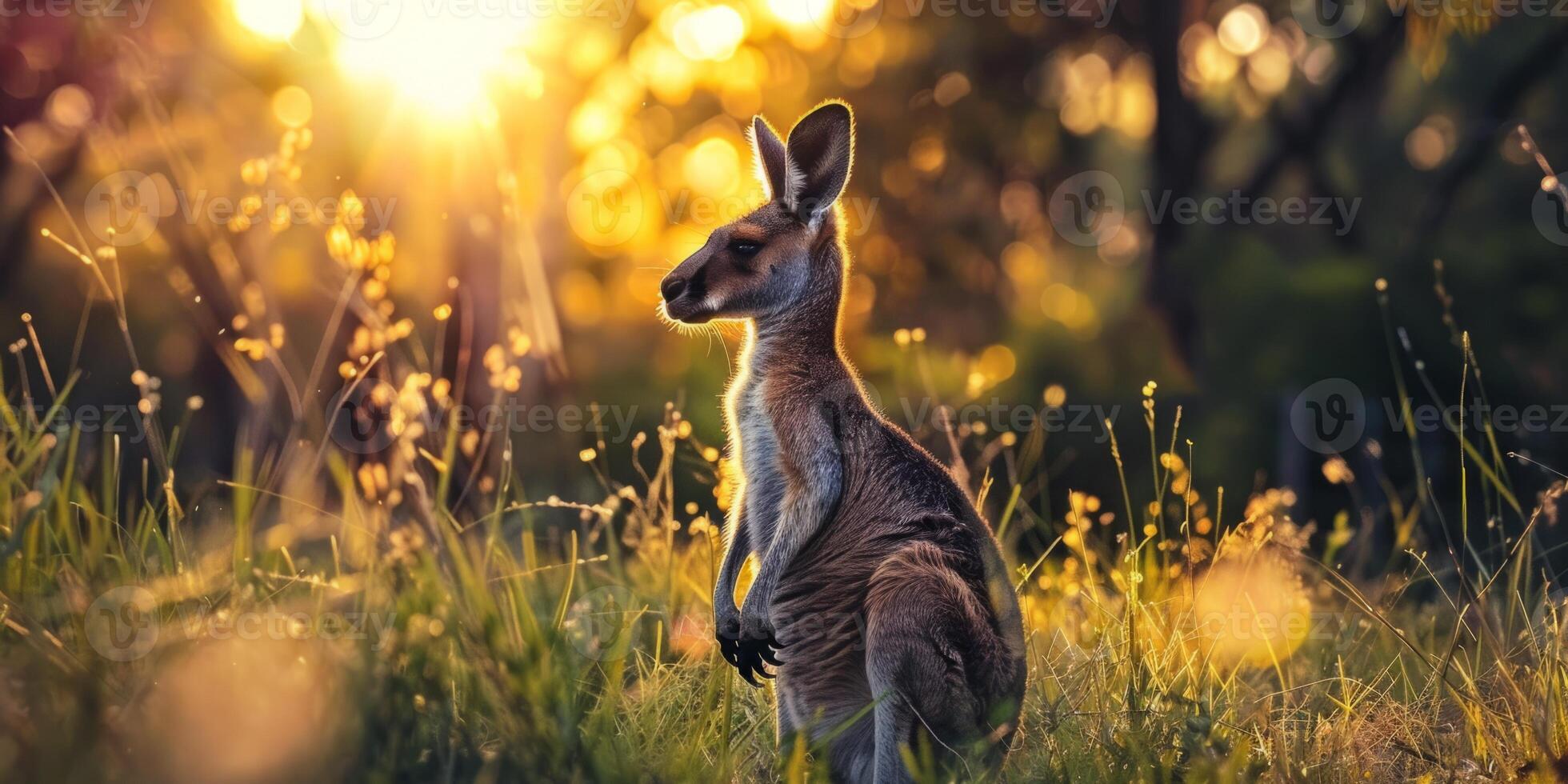 kangaroo in the forest photo