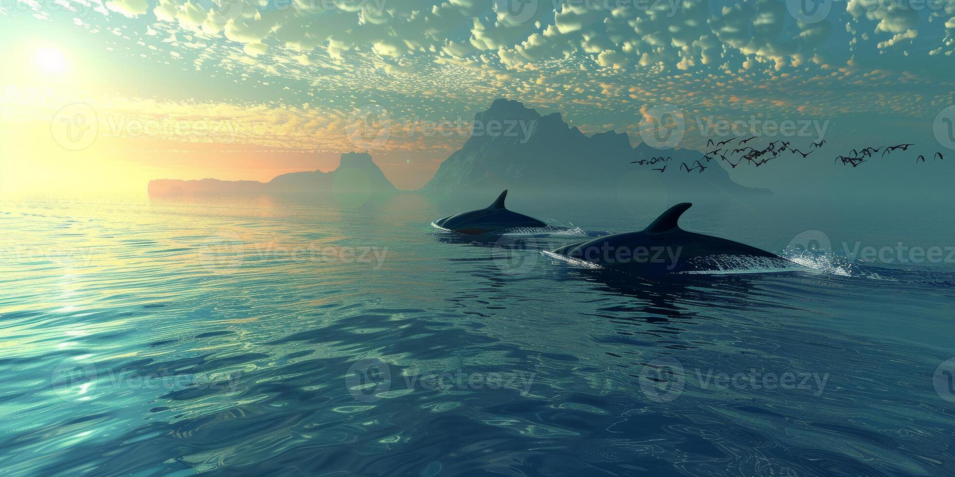 whales in the ocean wildlife photo