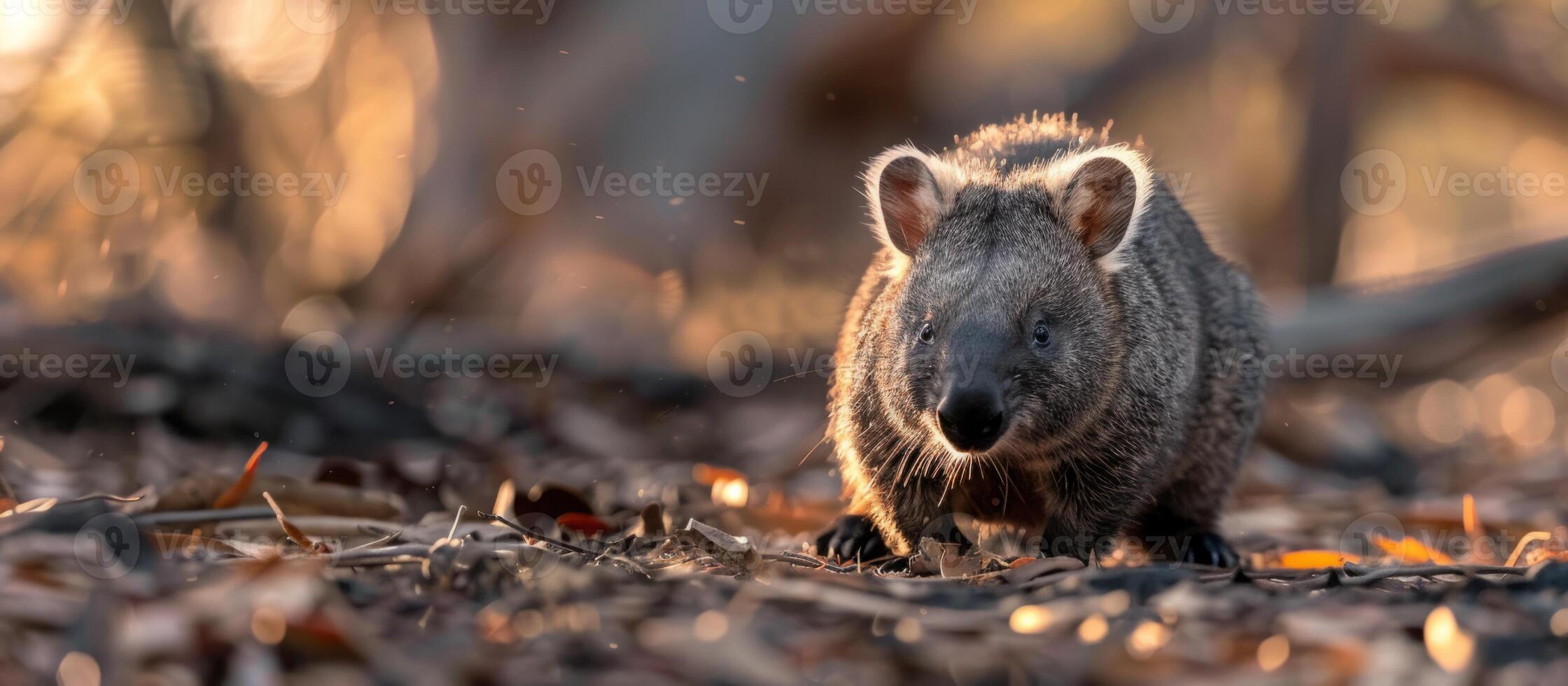 wombat in the forest wildlife photo