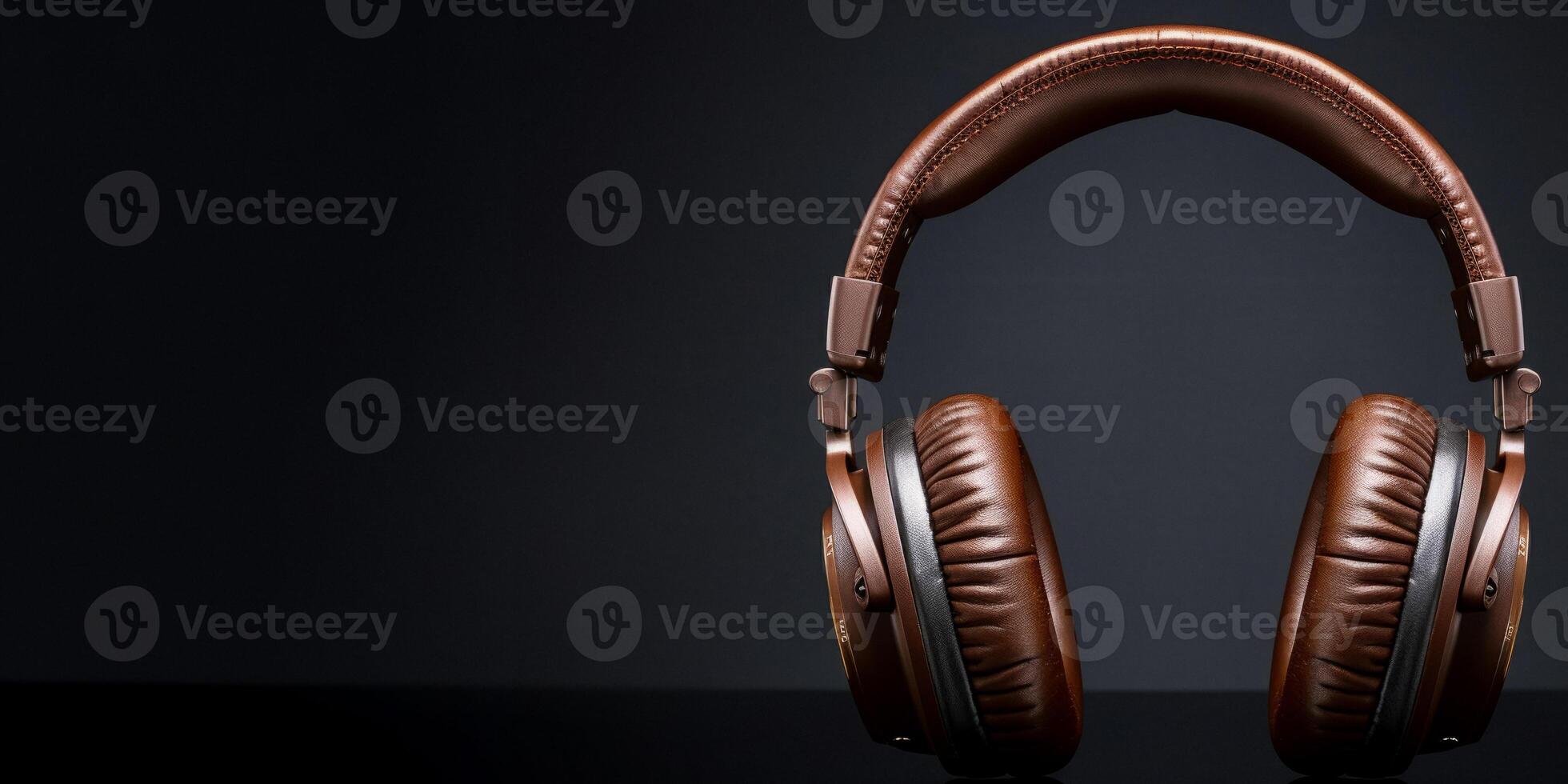 headphones on a dark background photo