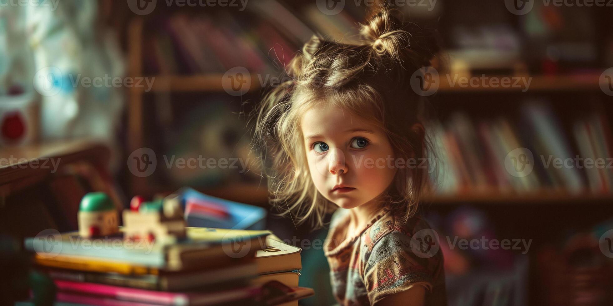 retrato de un niño niña de cerca foto