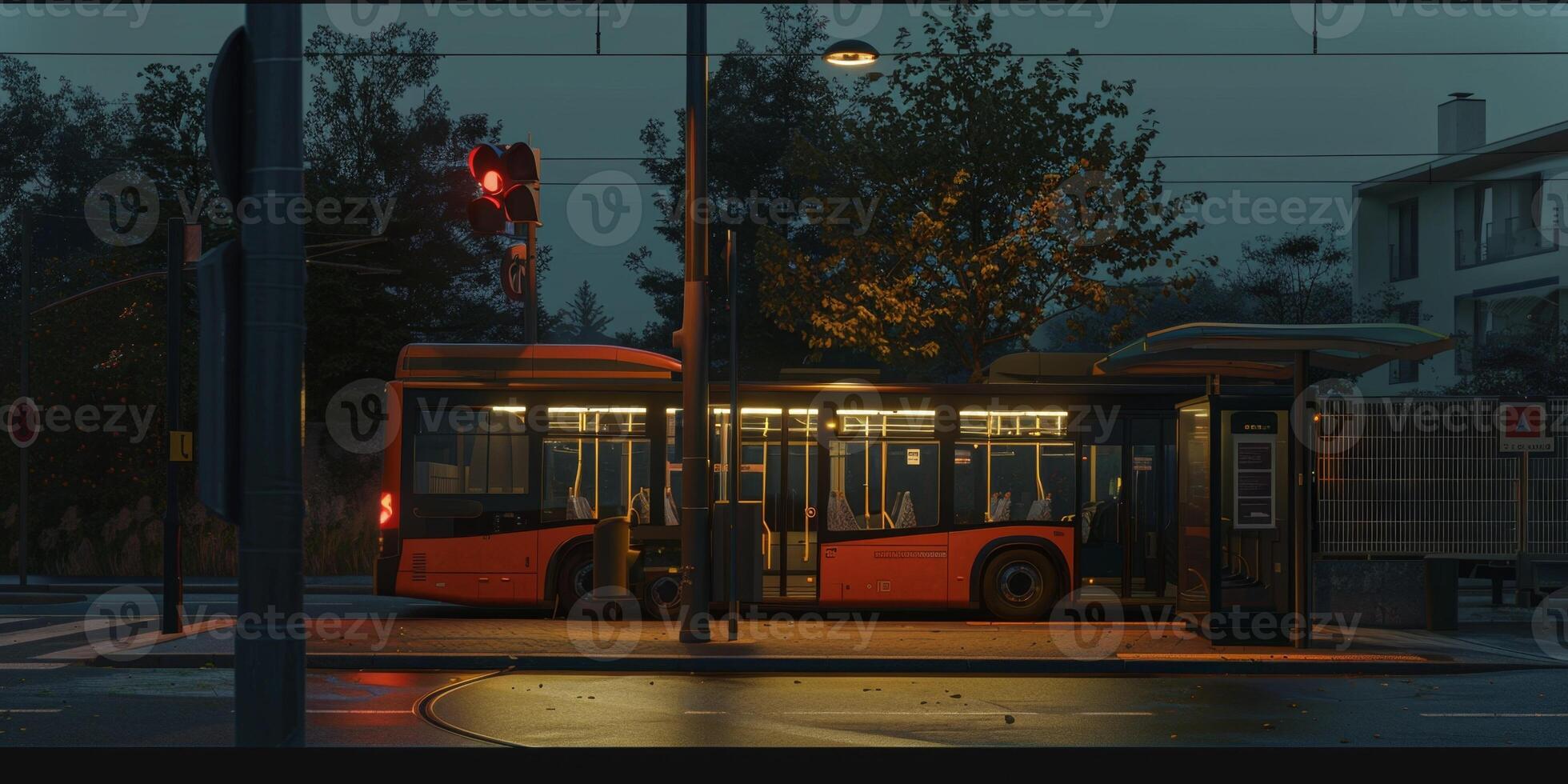 bus public transport on a city street photo