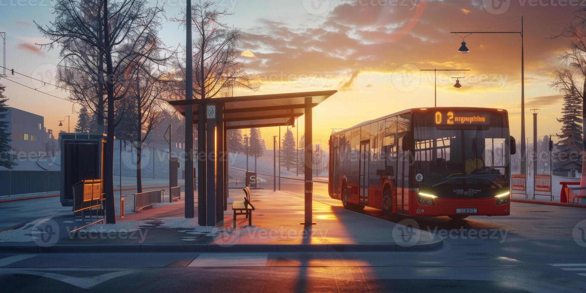 bus public transport on a city street photo