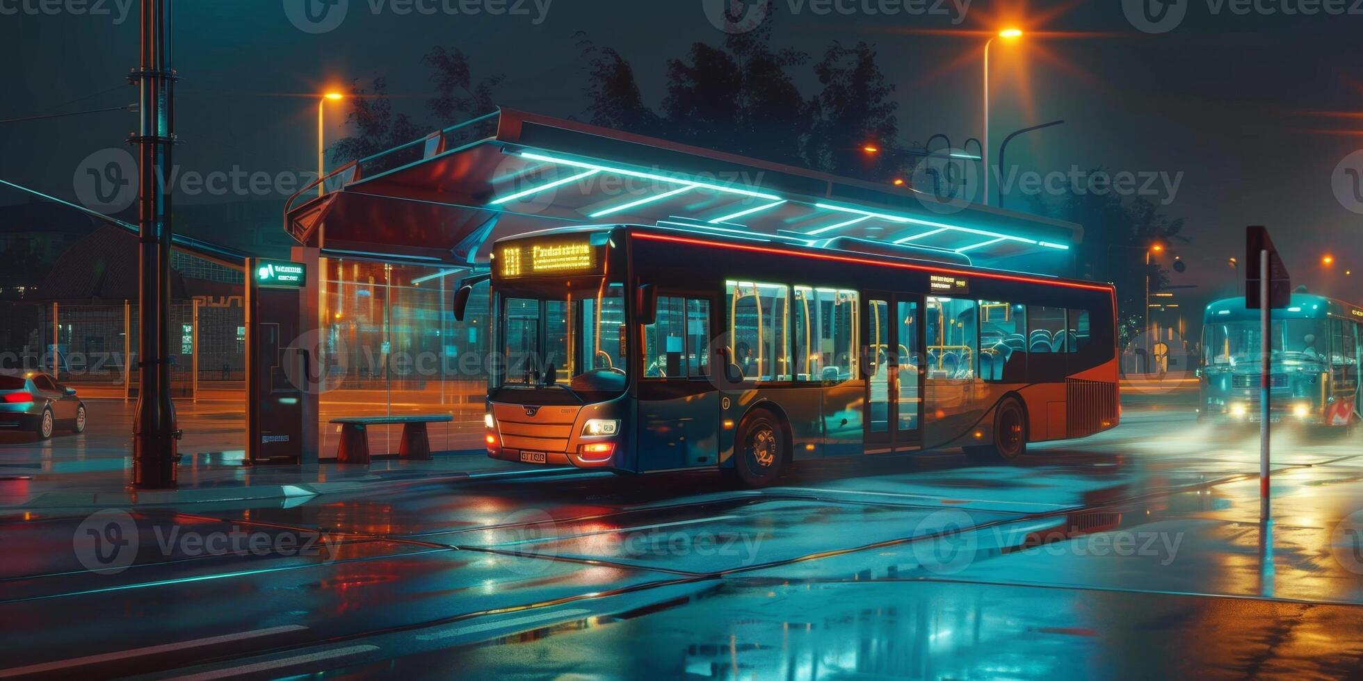 bus public transport on a city street photo