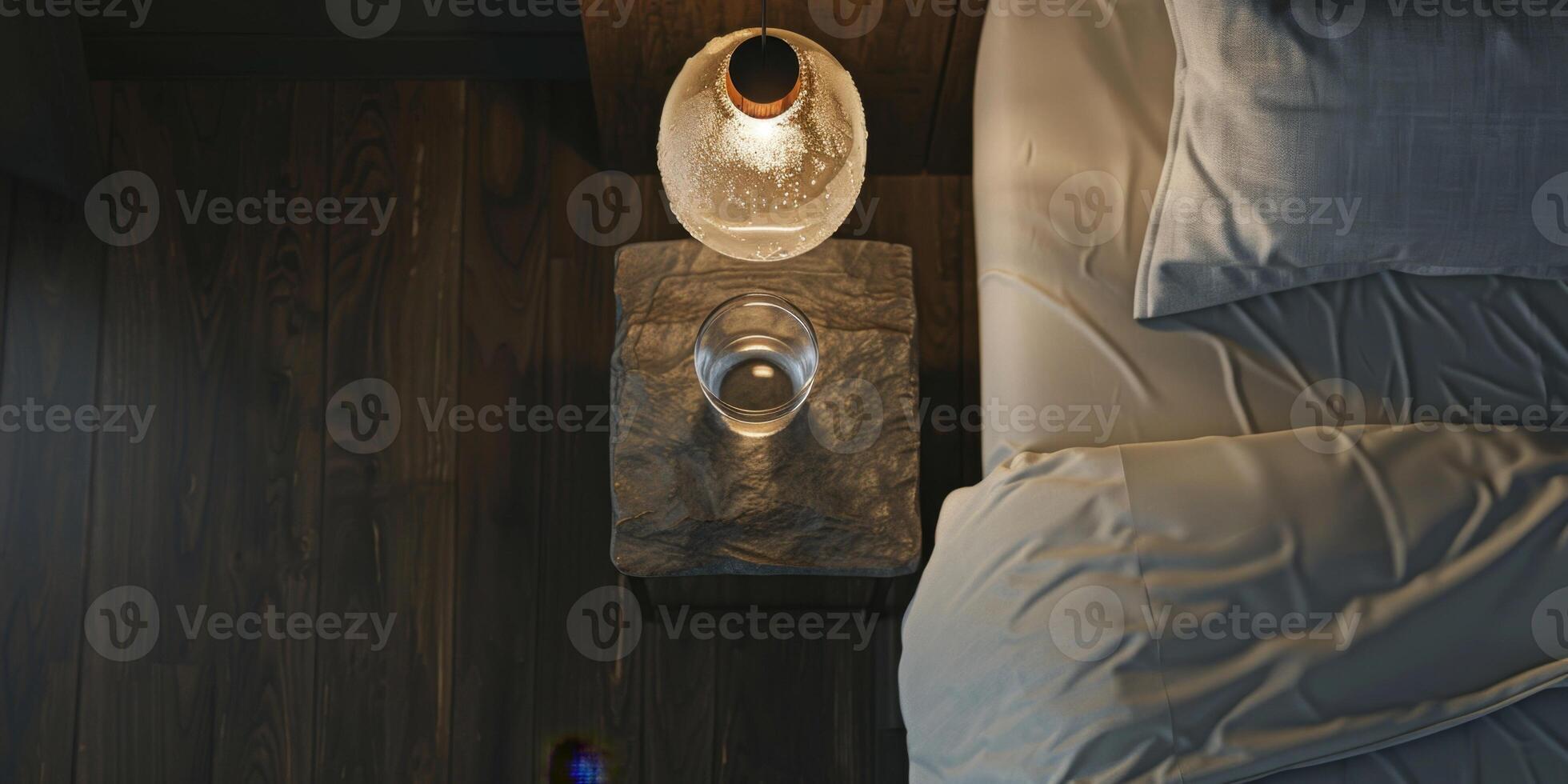 bedside table in the bedroom photo